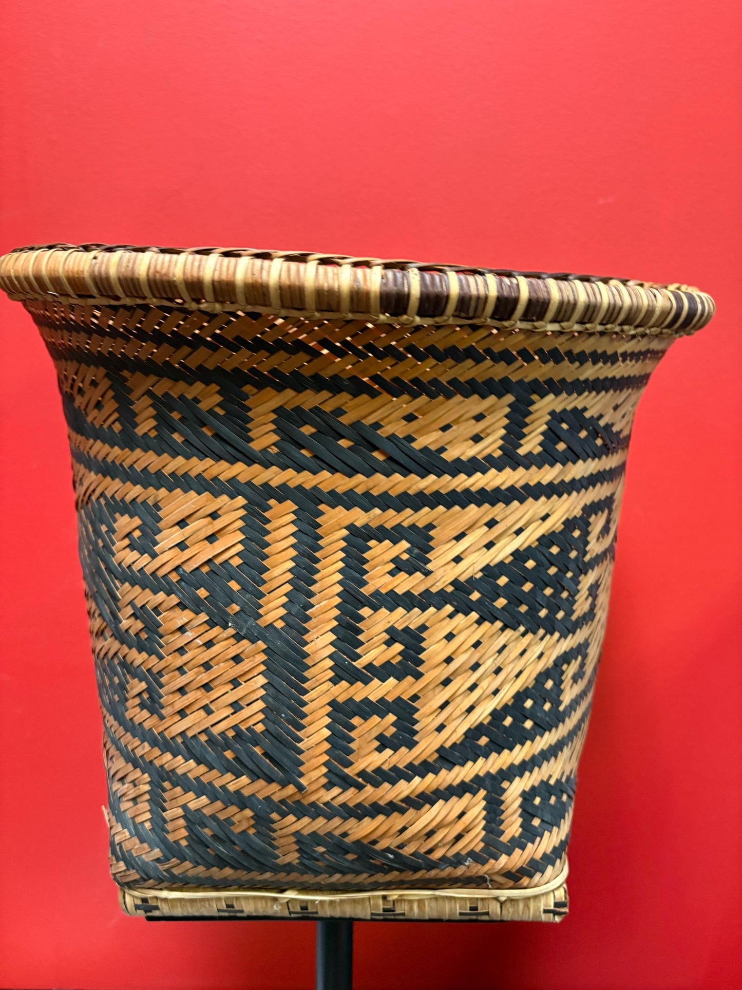 Huge African tribal weaved  basket antique 14 x 12 high absolute great condition  wonderful decoration or gift