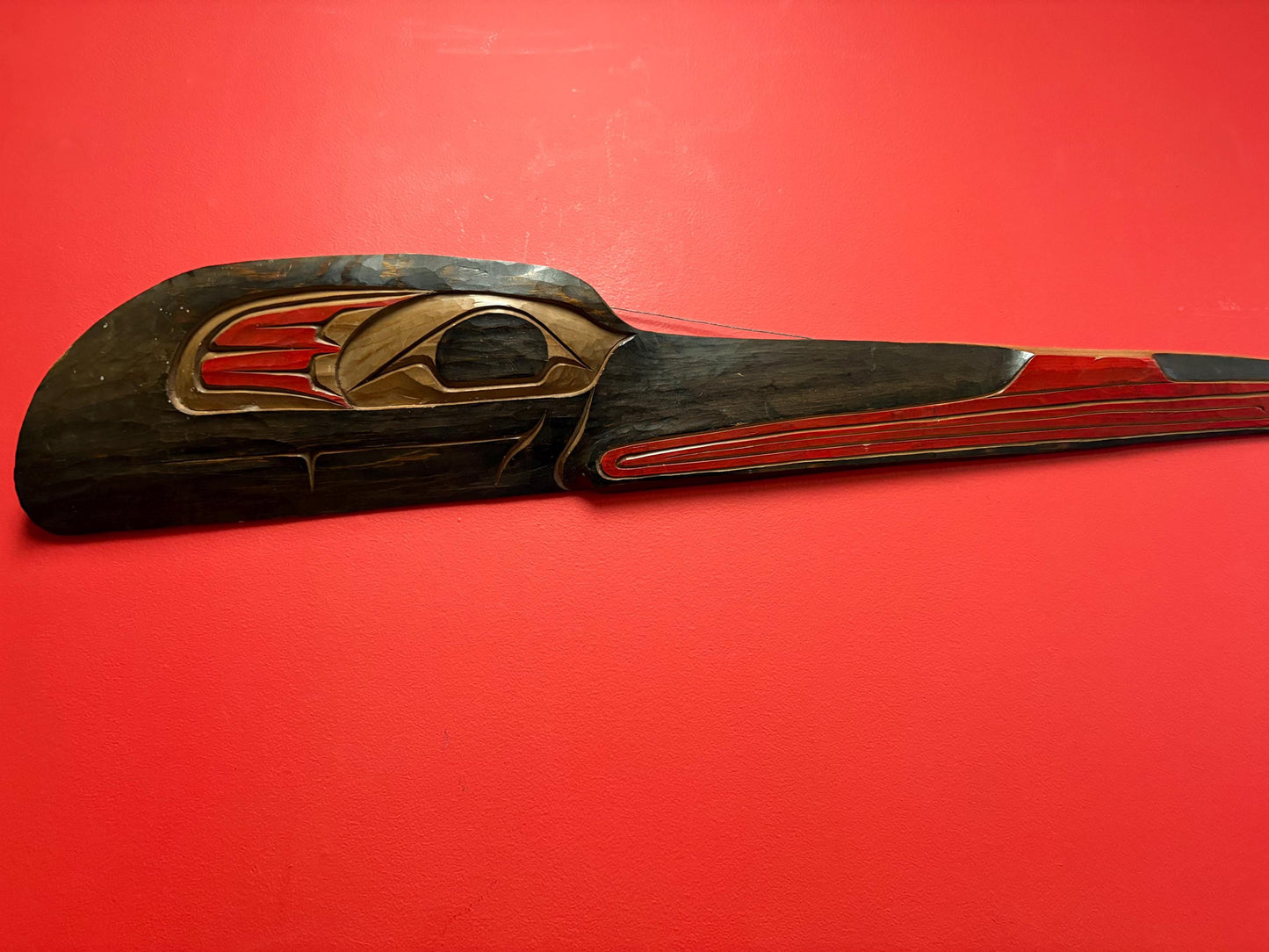 37 x 7 stunning indigenous first nations, Pacific Northwest Coast Eagle plaque  Great detail and massive Signed on back