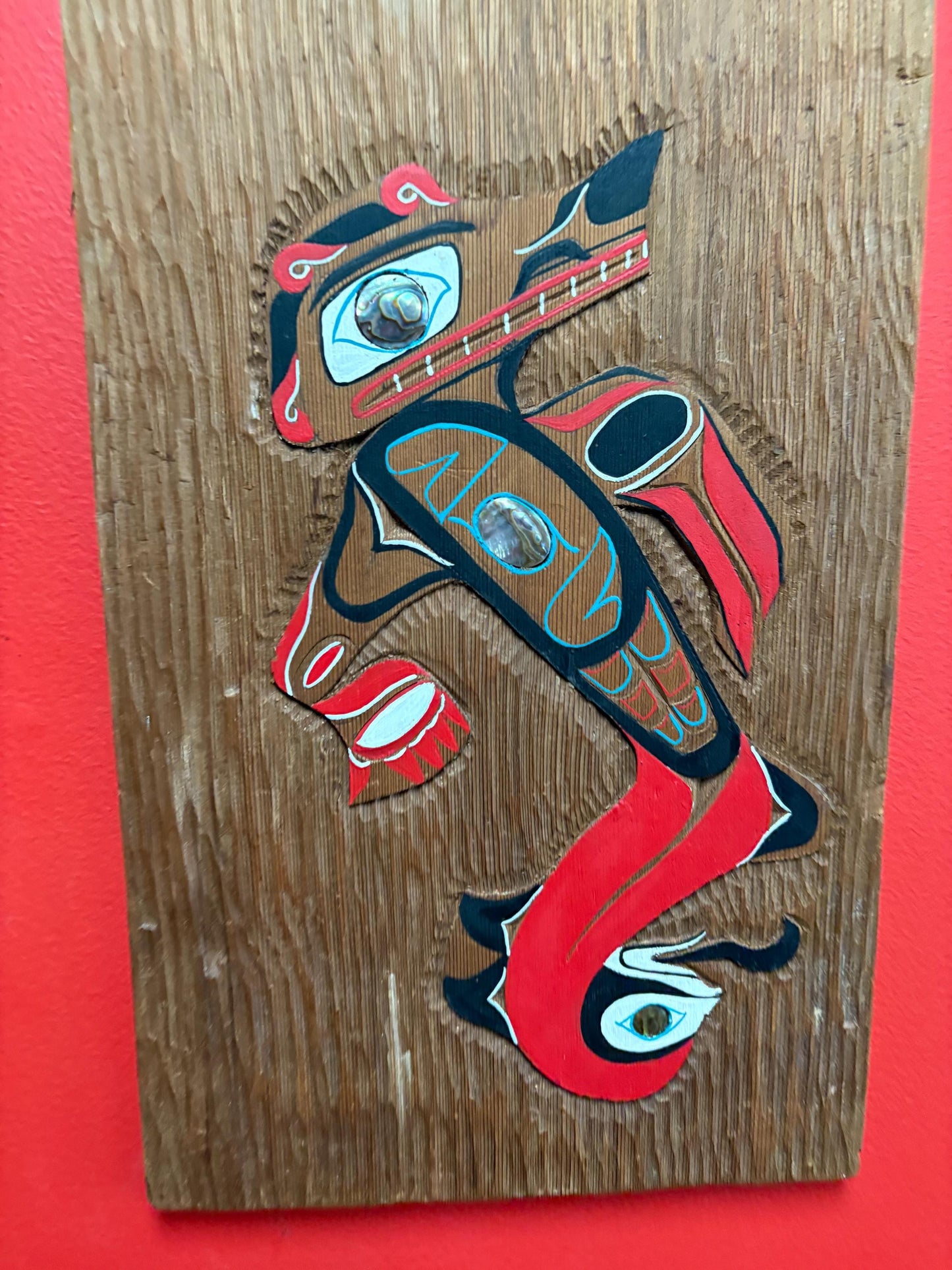 Beautiful 16 x 10 dancing transformation plaque  with abalone  Wonderful detail and imagery  wow