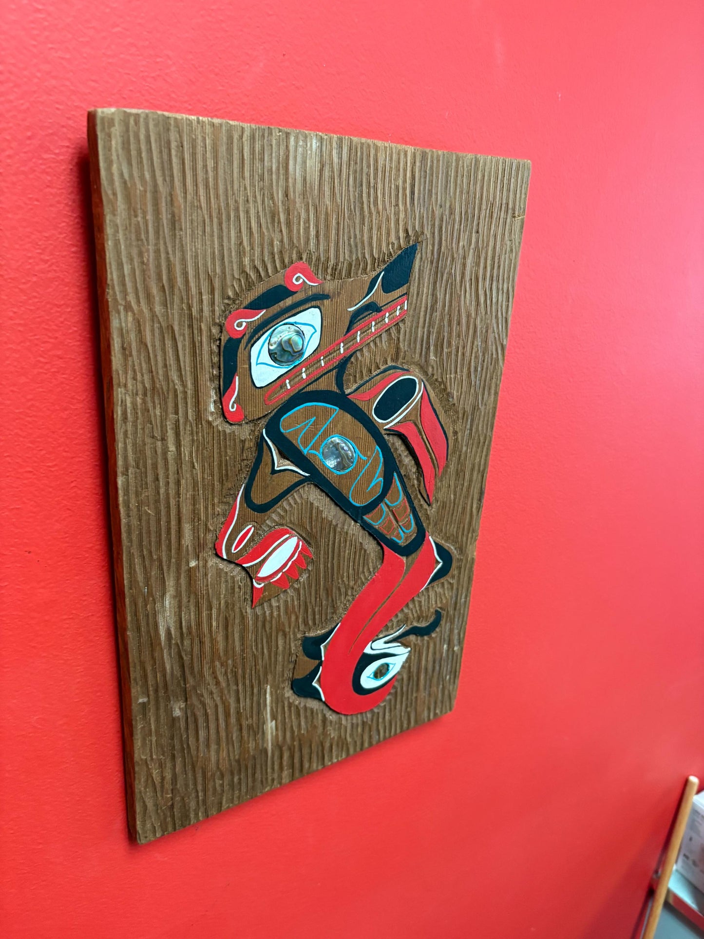 Beautiful 16 x 10 dancing transformation plaque  with abalone  Wonderful detail and imagery  wow