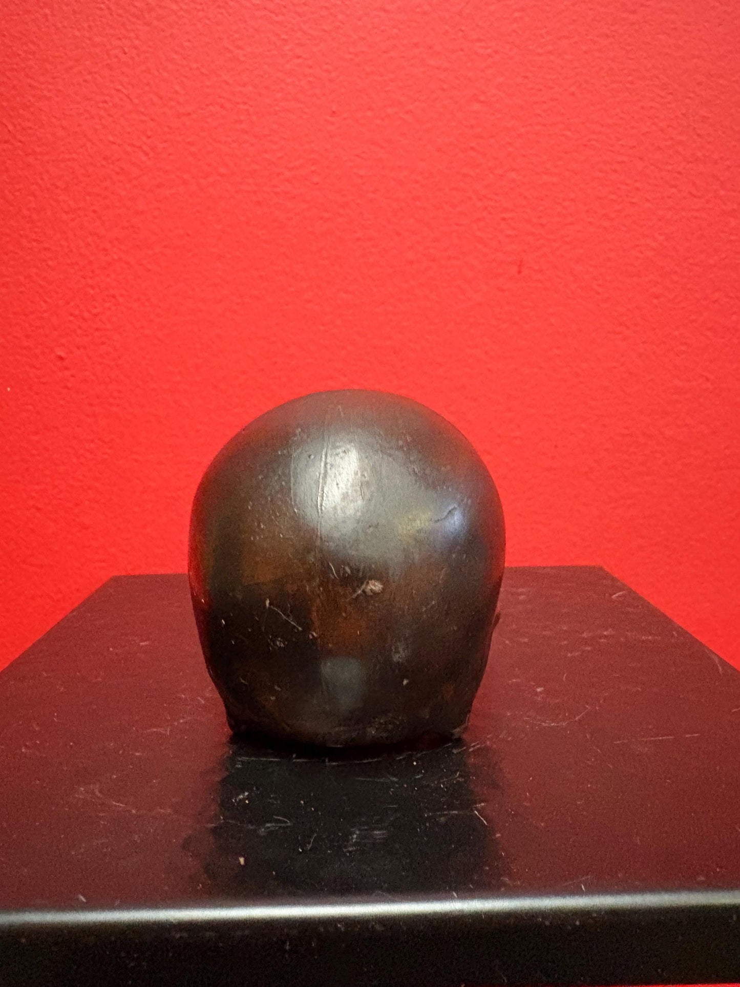 Stunning 3 inch old bronze skeleton bust   amazing patina  very heavy and great detail  special piece   perfect gift