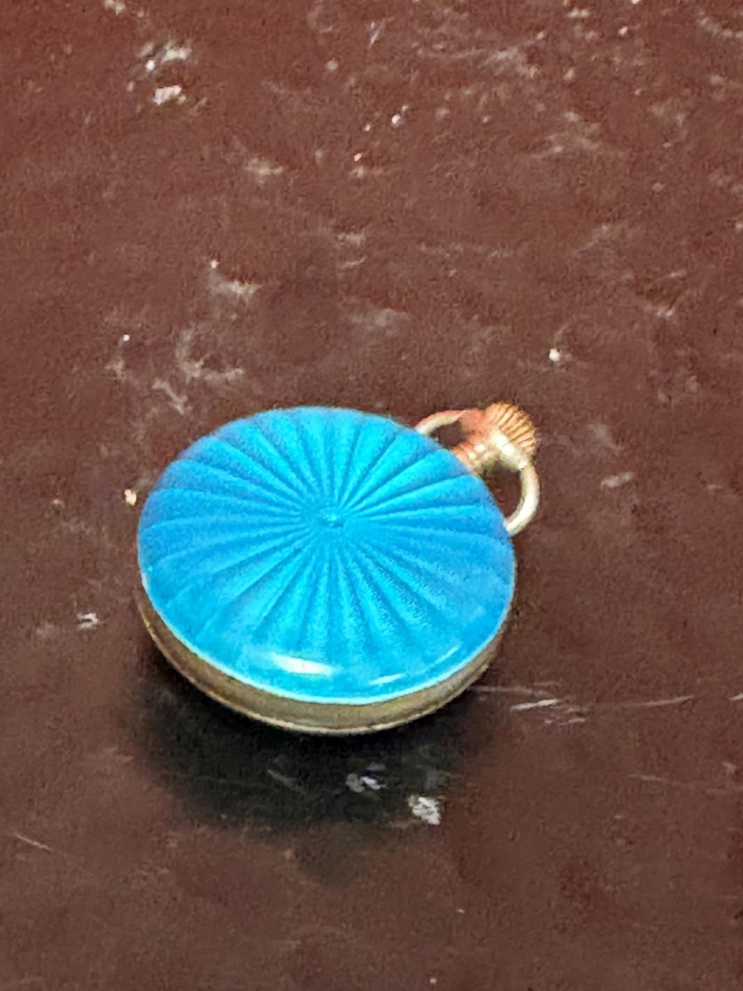 Beautiful small ladies enamel pocket watch- as is - 1.5 inches  great deal  good project