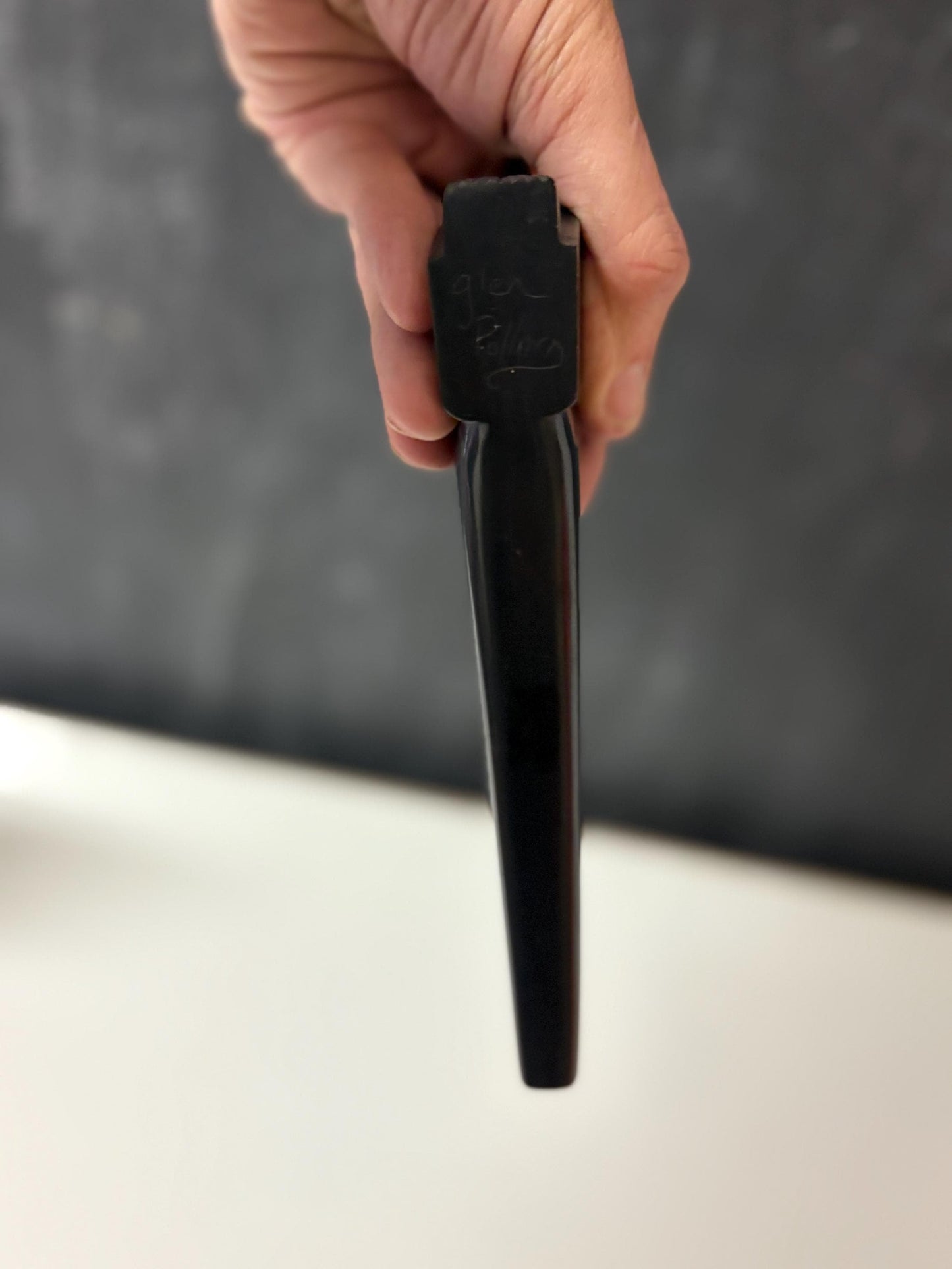 Stunning rare Haida argillite Glen Pollard pipe  most amazing detail and condition   museum quality  the best  8 x 3.5 inches high