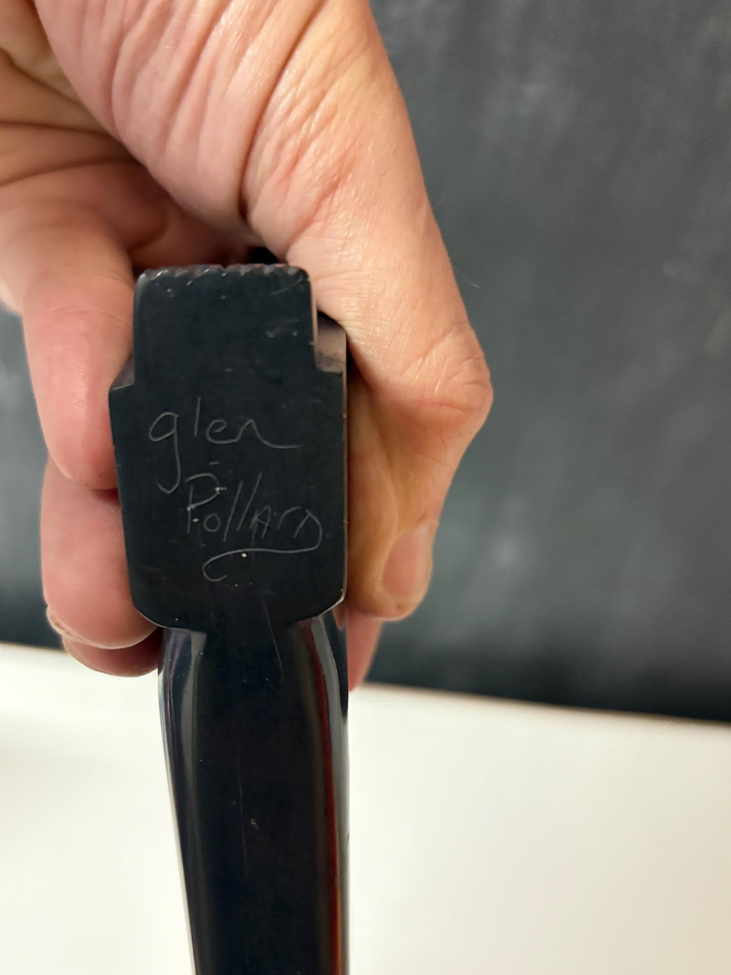 Stunning rare Haida argillite Glen Pollard pipe  most amazing detail and condition   museum quality  the best  8 x 3.5 inches high