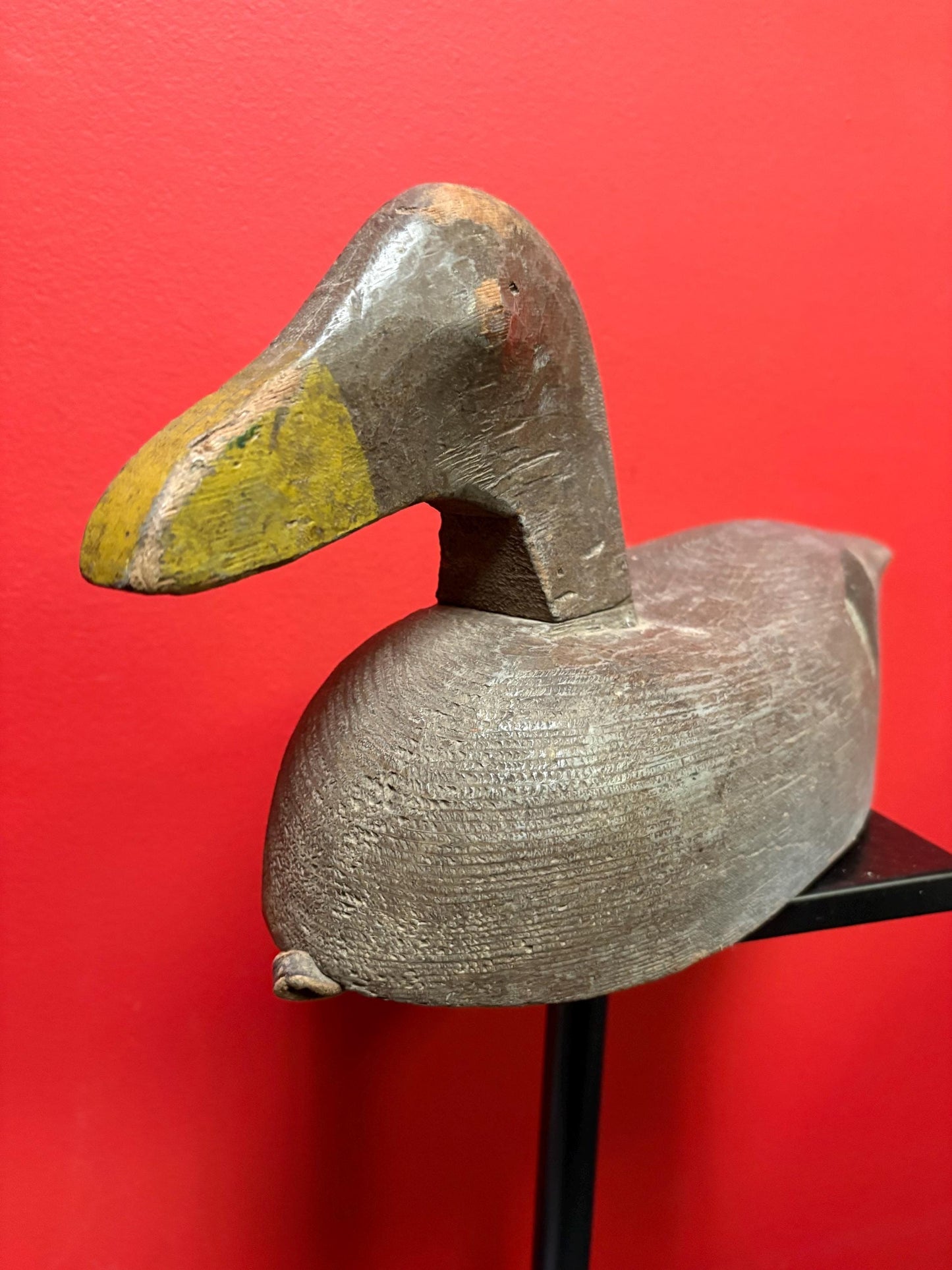 Stunning antique Canadian duck decoy   15 x 8 high  great patina  wonderful example