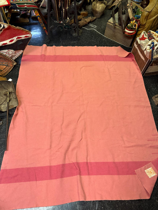 HBC Hudson Bay blanket  beautiful pink and 83 x 60 approx  great condition  iconic -HBC