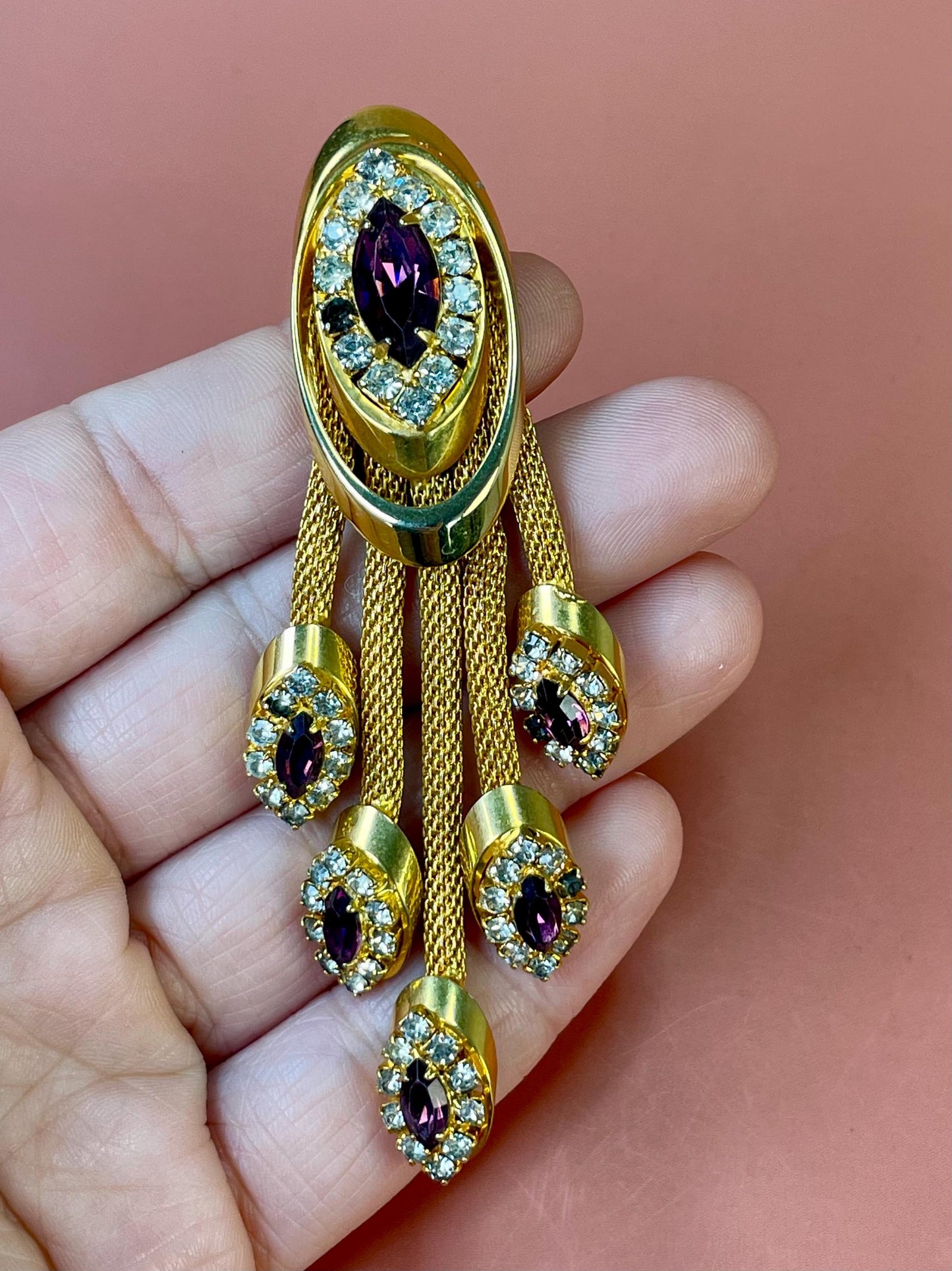 Unique Large Gold Tone Pendant