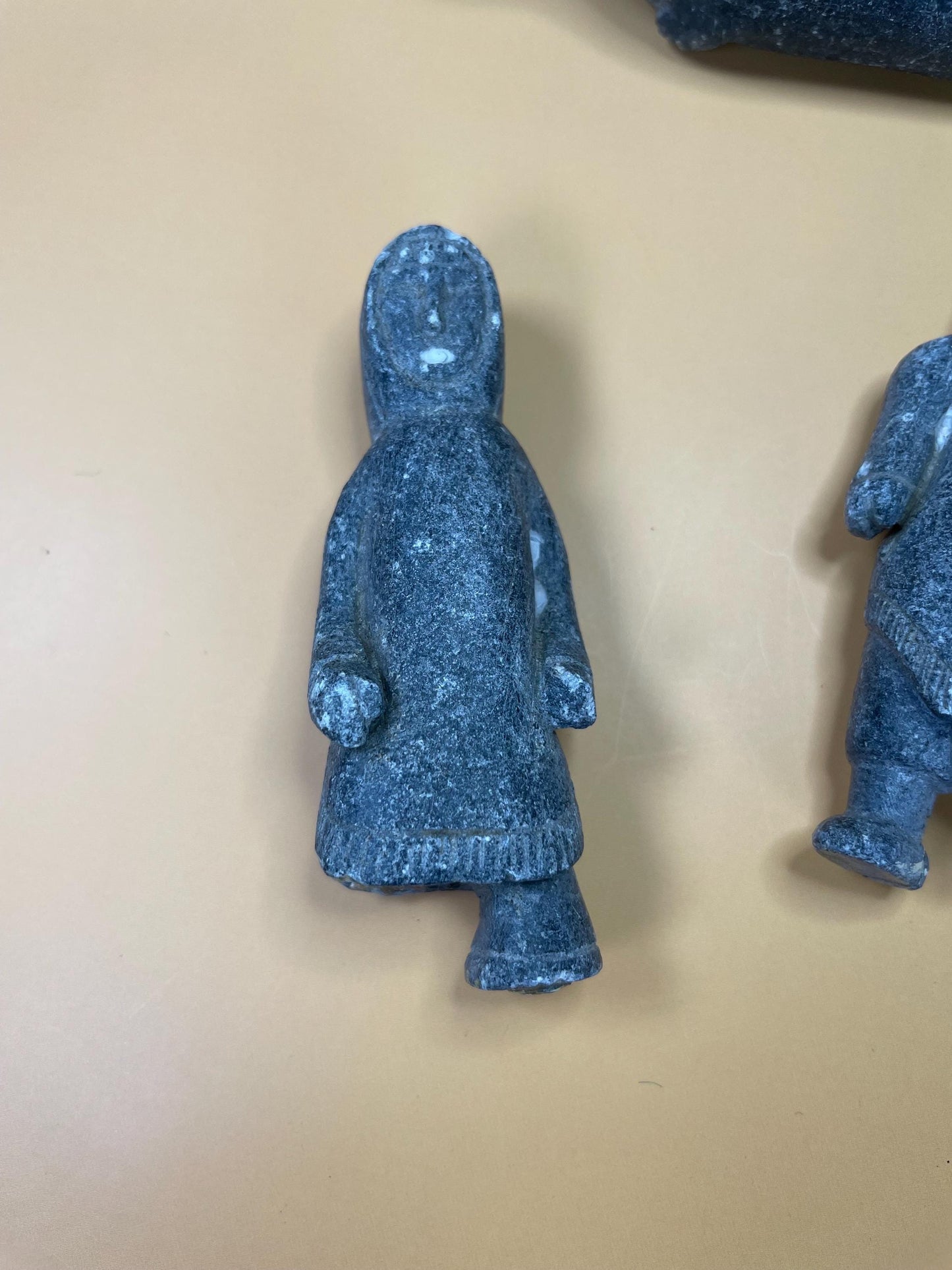 3 Indigenous Inuit soapstone carvings  all three broken, so see photos and priced low accordingly