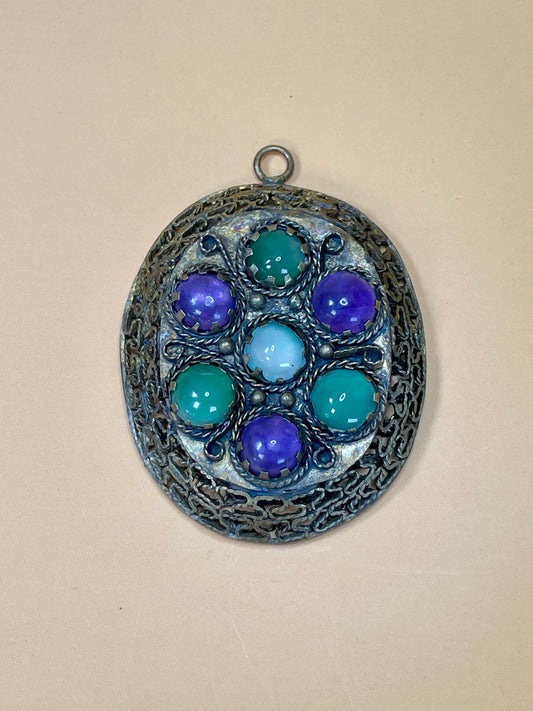 Cartouche Style Filigree Pendant