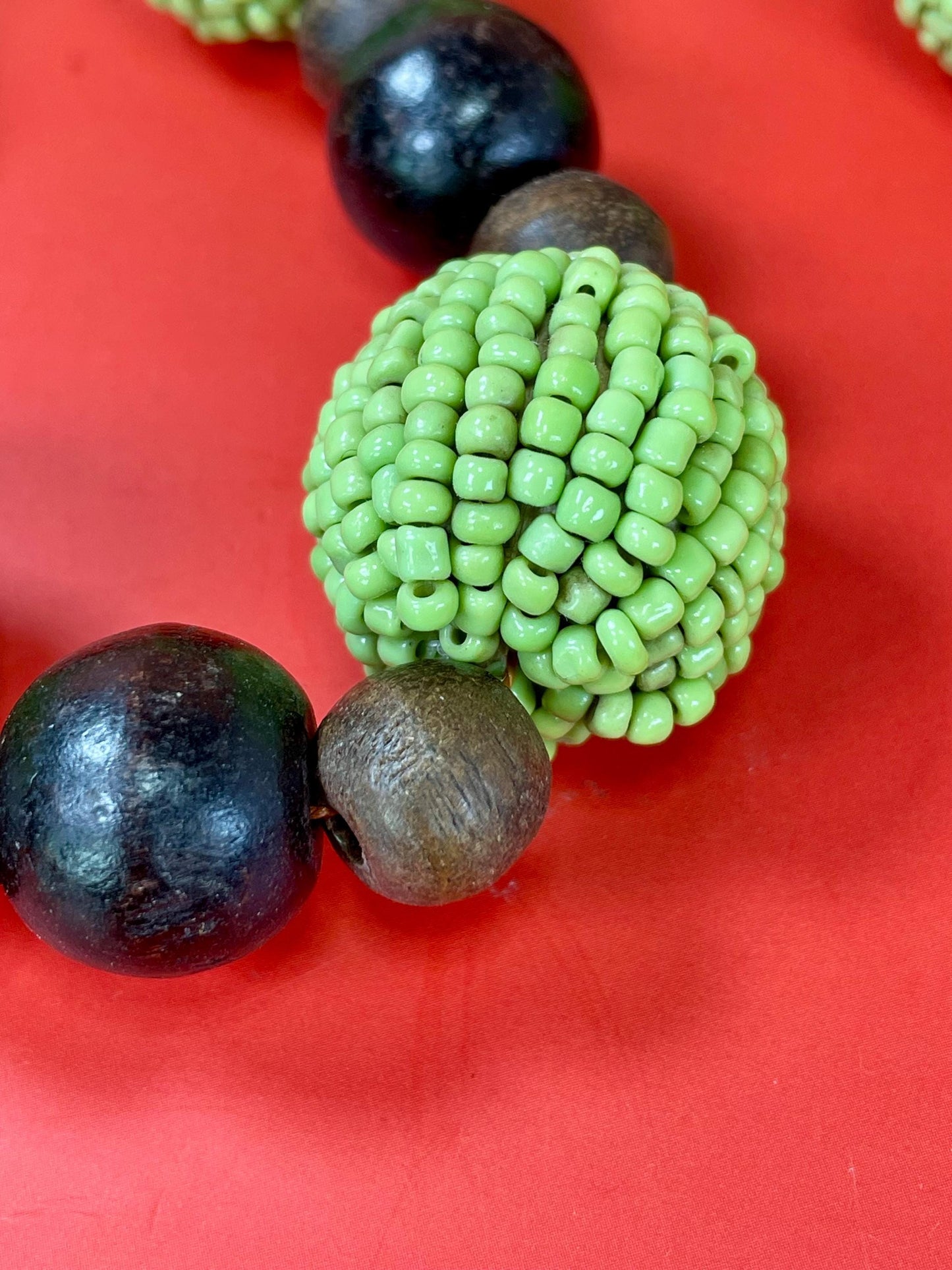 Beautiful Beaded necklace  vintage, and approximately 25 inches long  Unique and very unusual