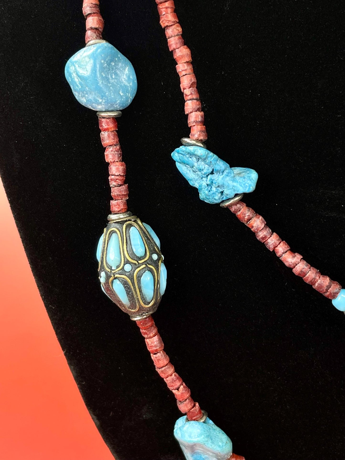 Long beaded necklace  No Clasp  very pretty