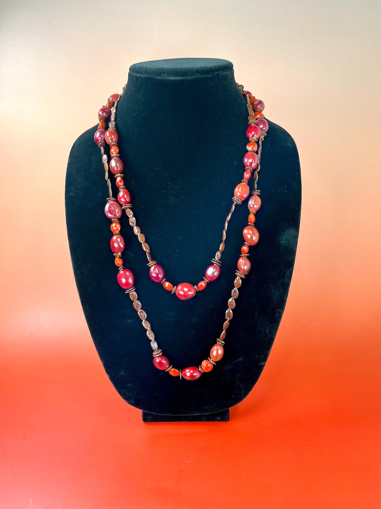 52 inch Long Nut and Seed Necklace