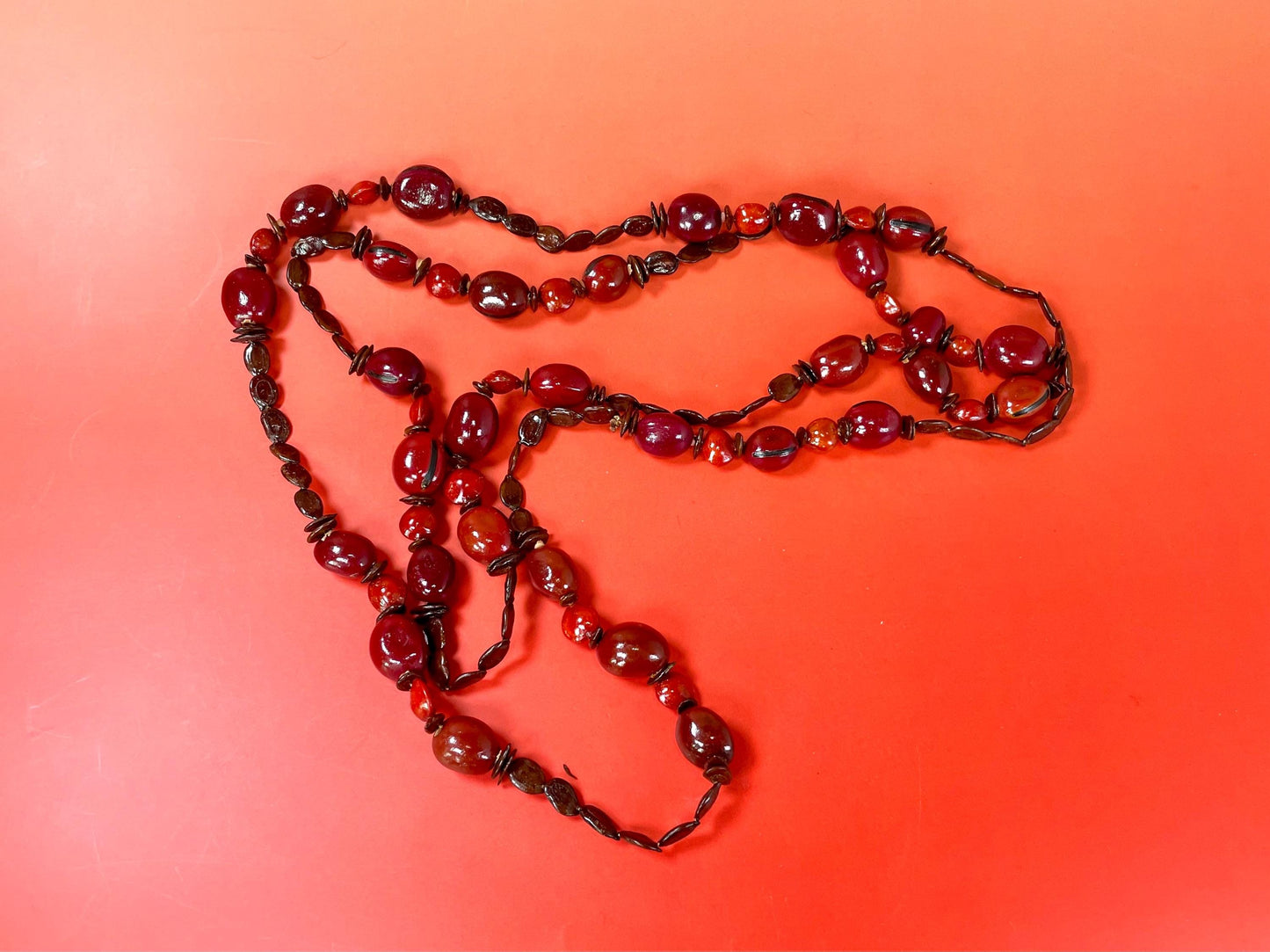 52 inch Long Nut and Seed Necklace