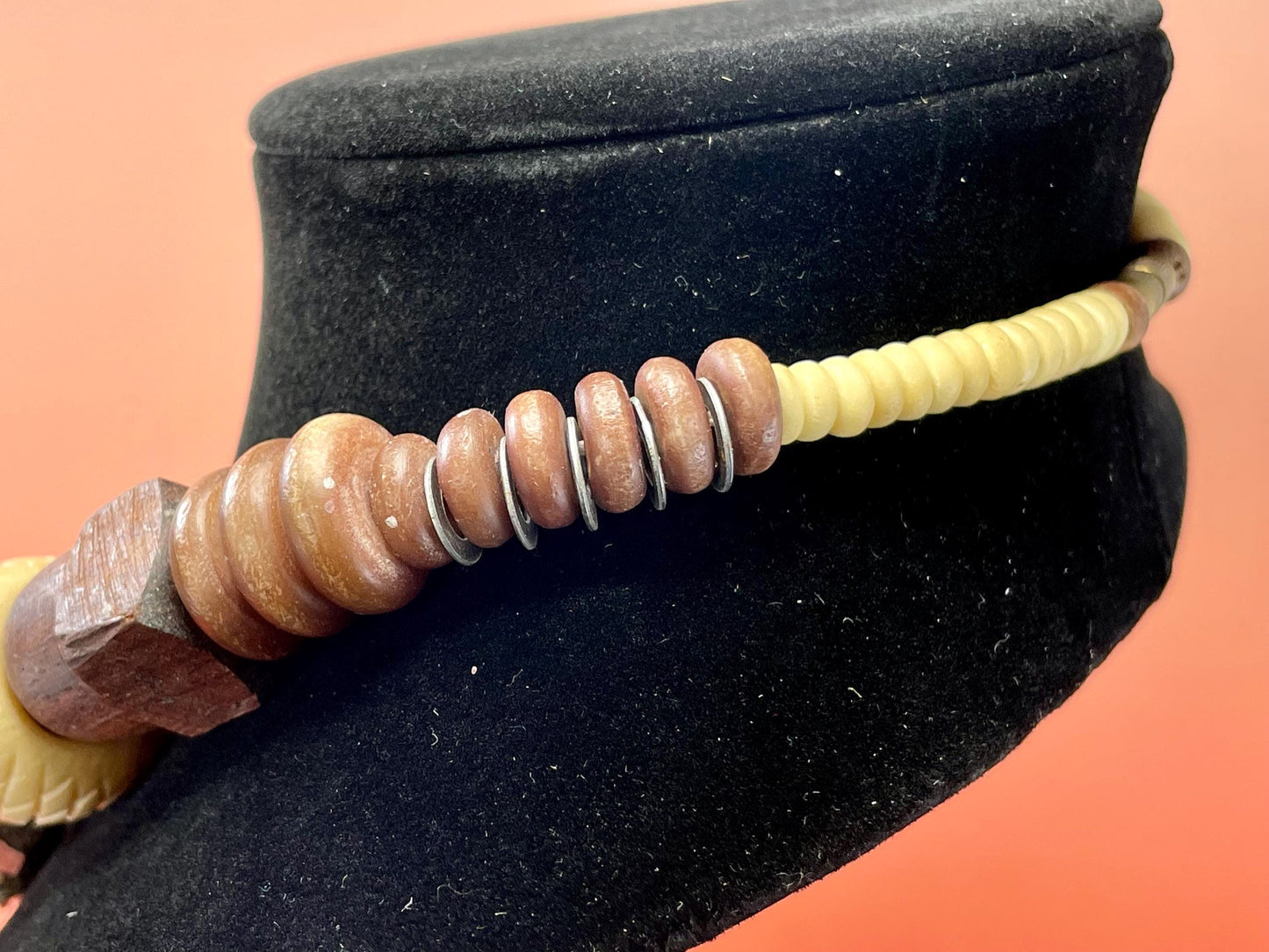 Chunky Heavy Wooden Bead Necklace