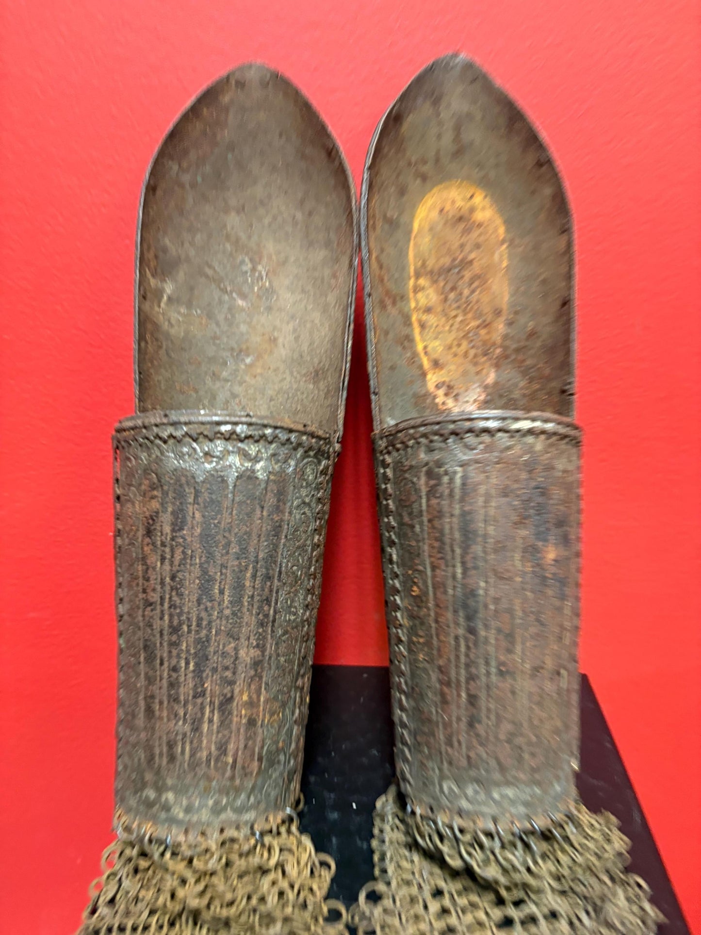 Stunning rare approximately 17 inch long Persian 18 century Banzu bands   military armour  used condition  wow