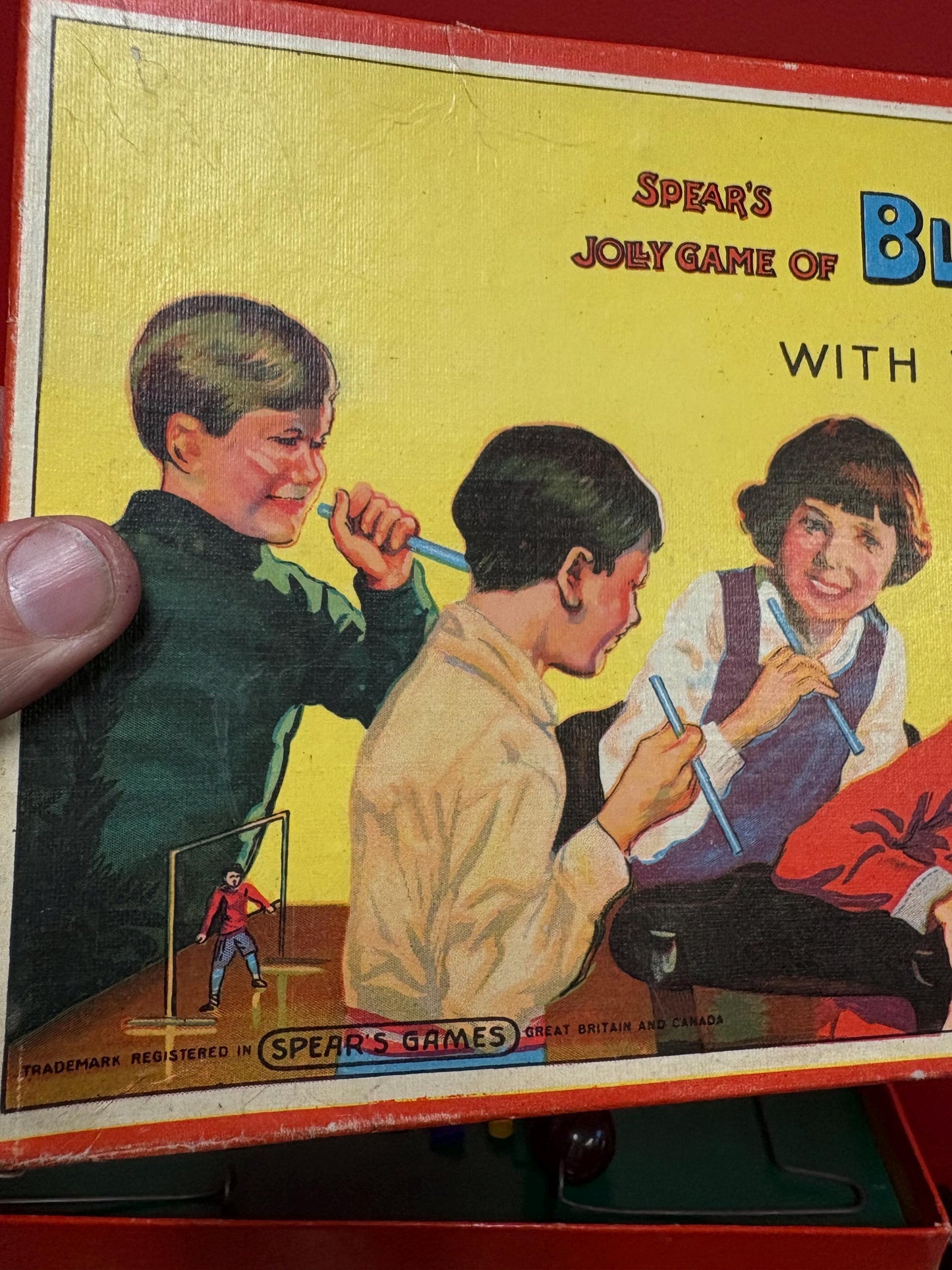 1950s English blow football soccer game in original box  great condition  complete  sports games  wow  great gift  soccer game