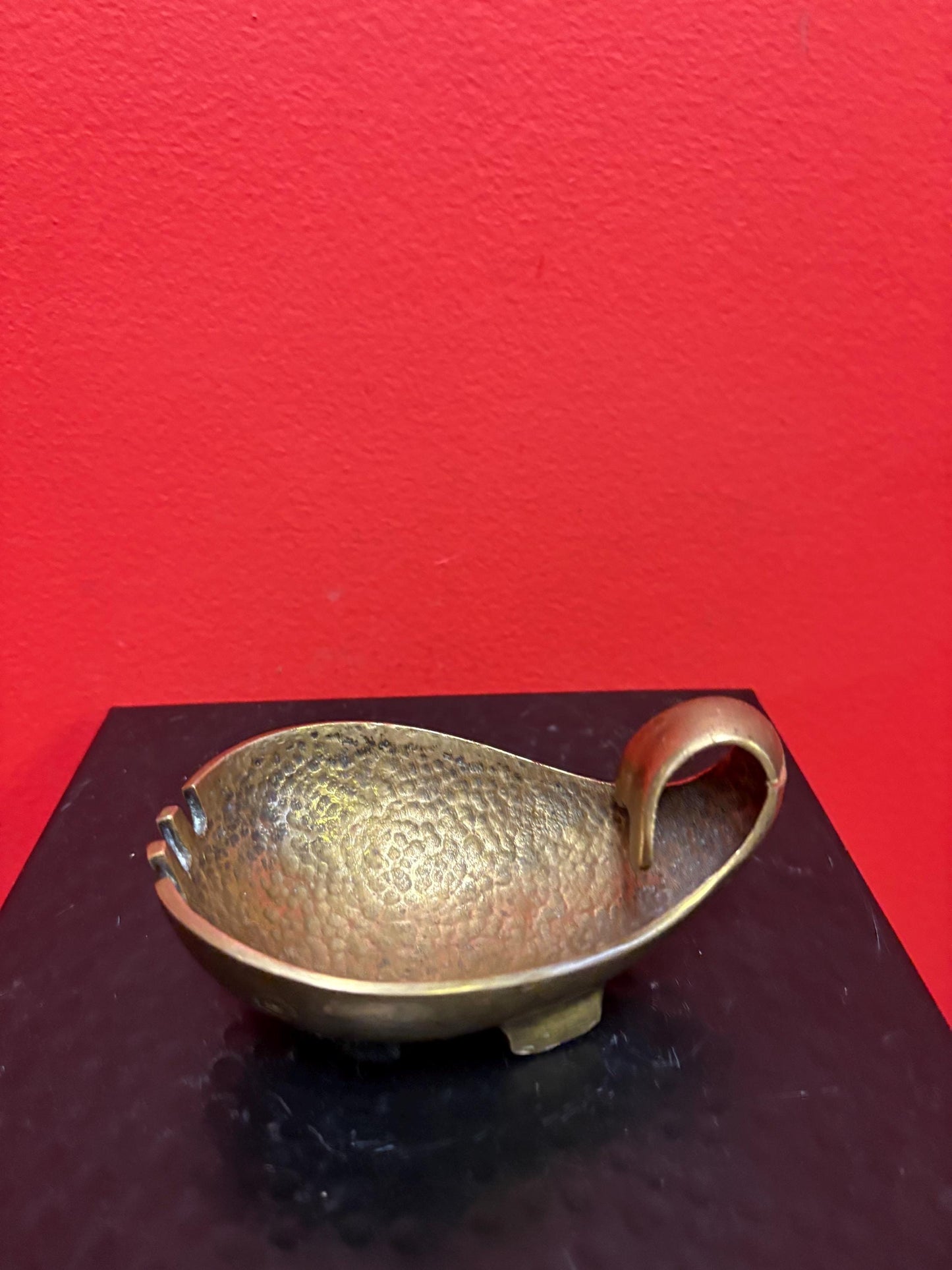 Lovely PAL  Israel MCM brass dish ash tray  4 1/2 x 3 x 1 high  verified authentic