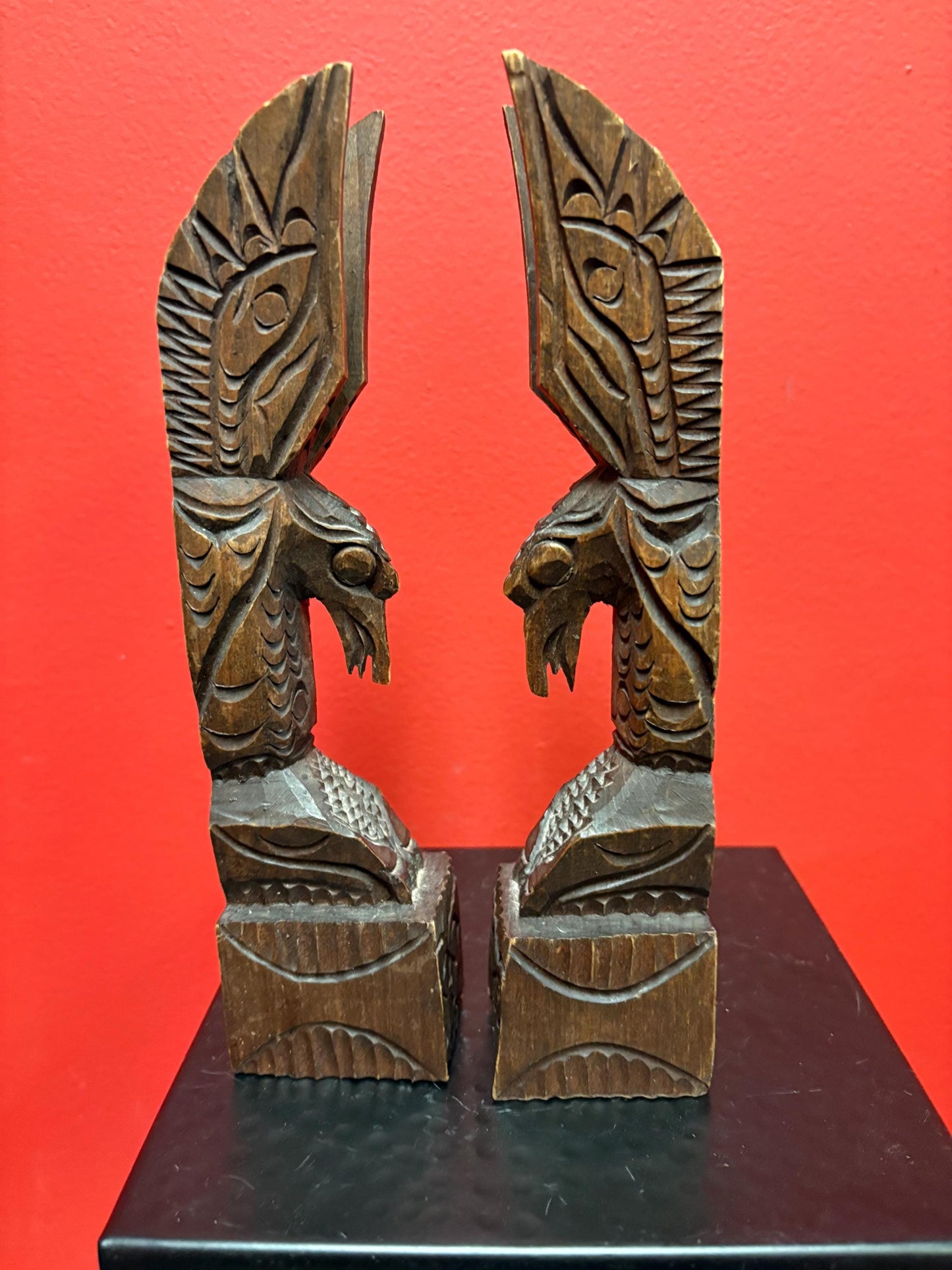 Beautiful pair of indigenous first nations Vancouver Island Eagles  bookends or gift one  nanaimo Chris John - wow - 9.5 inches high