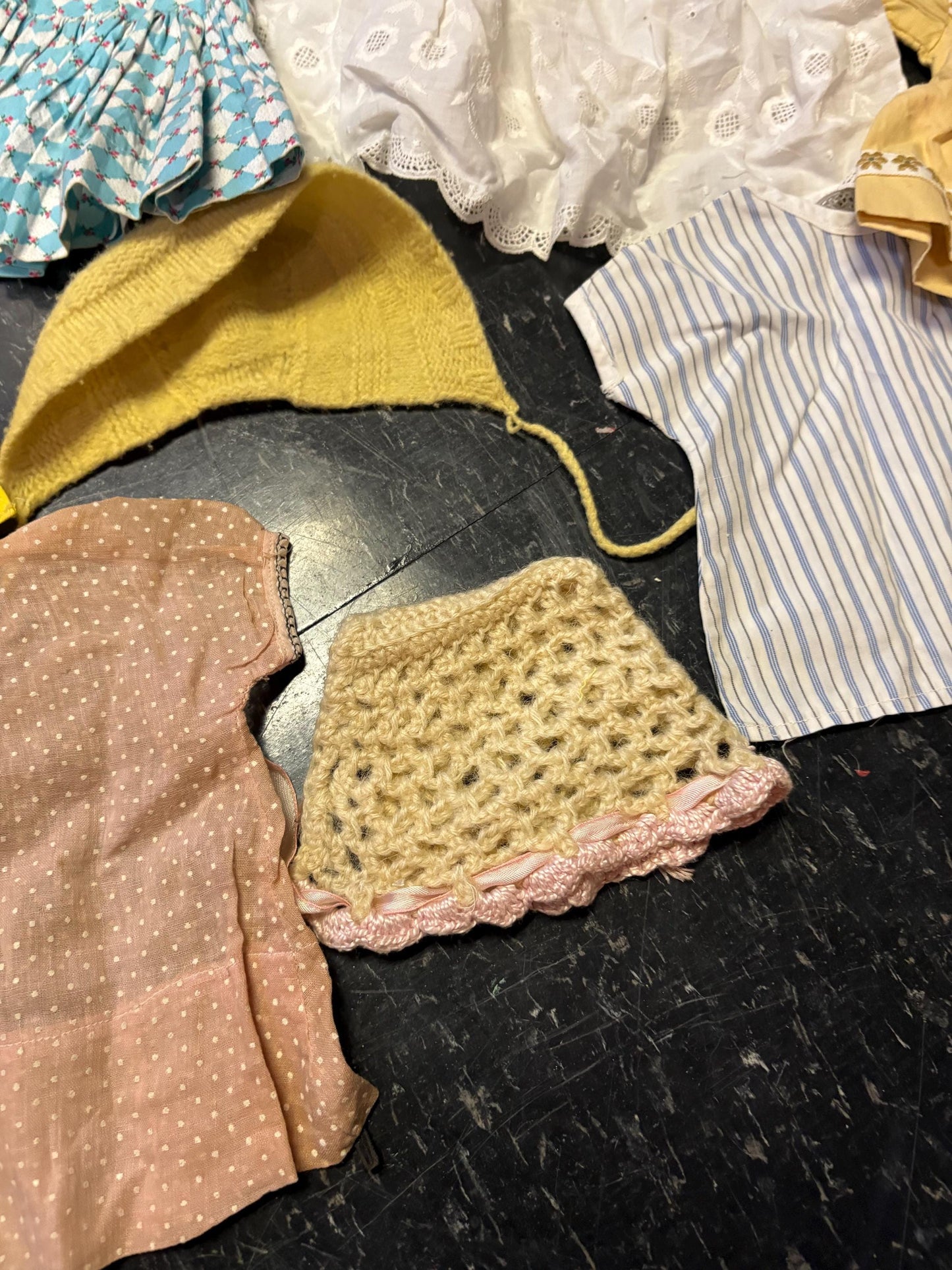 Beautiful lot  of antique doll clothes  great value  from major collection