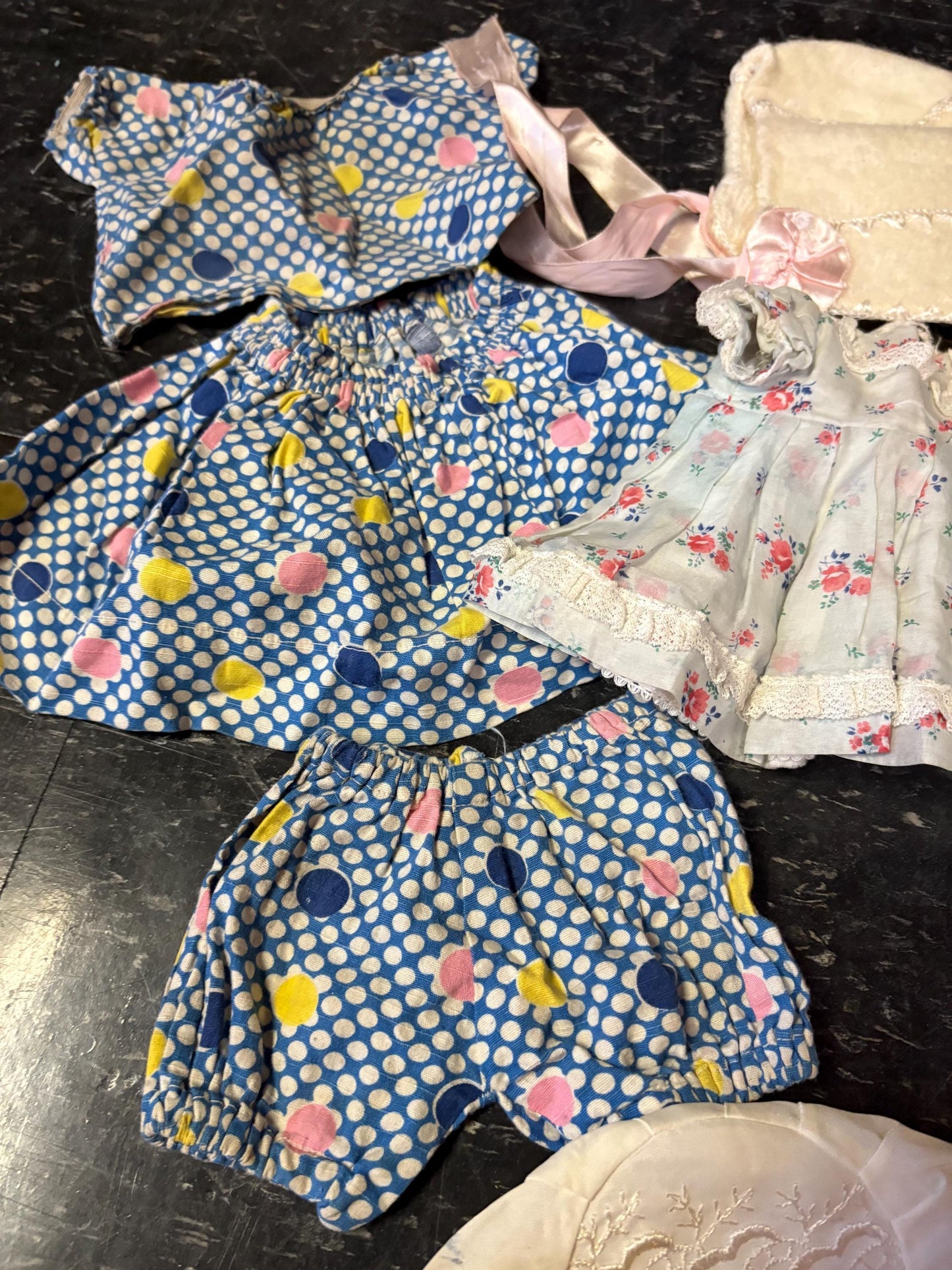 Beautiful lot  of antique doll clothes  great value  from major collection