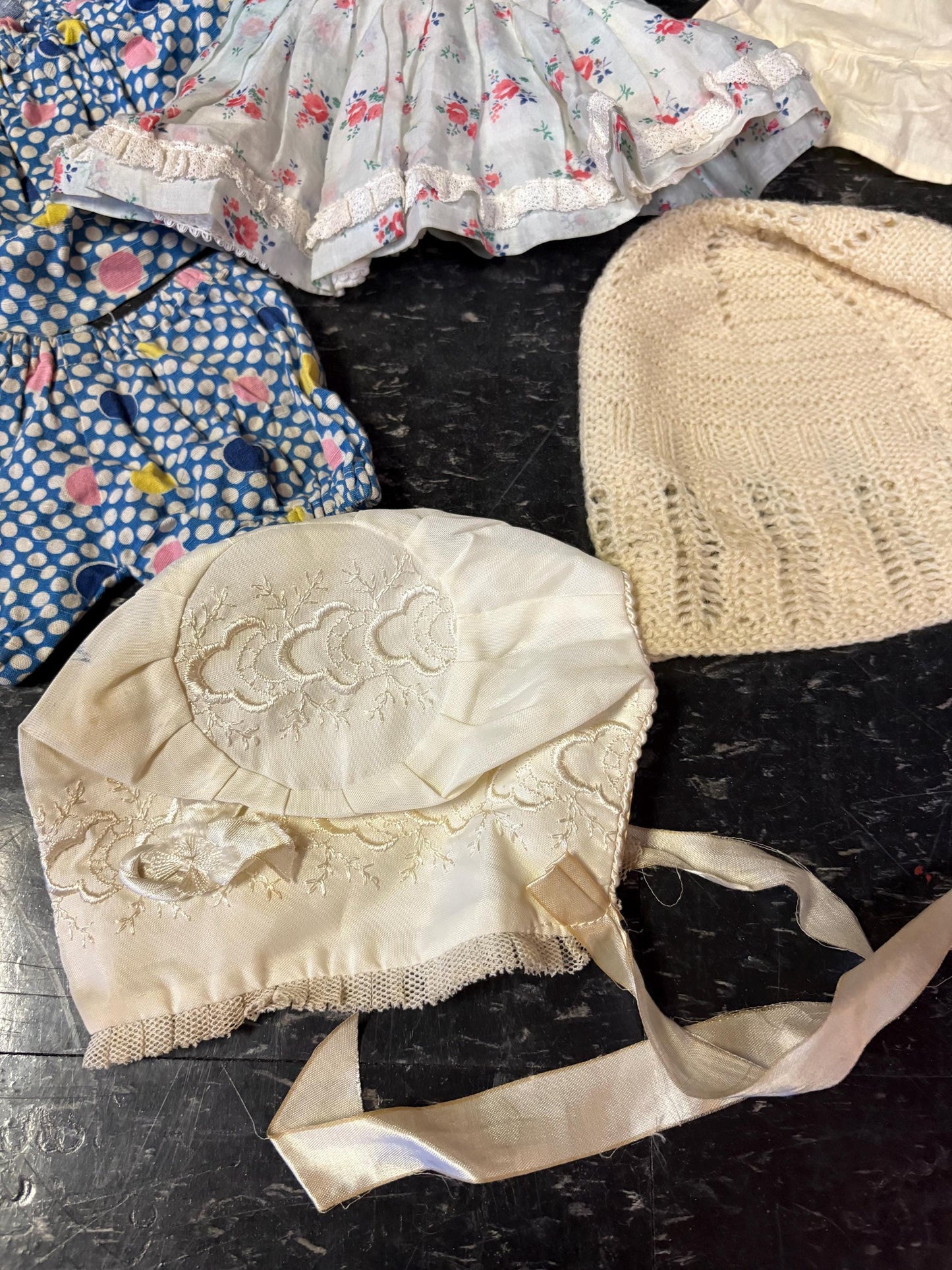 Beautiful lot  of antique doll clothes  great value  from major collection
