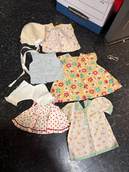 Beautiful lot  of antique doll clothes  great value  from major collection