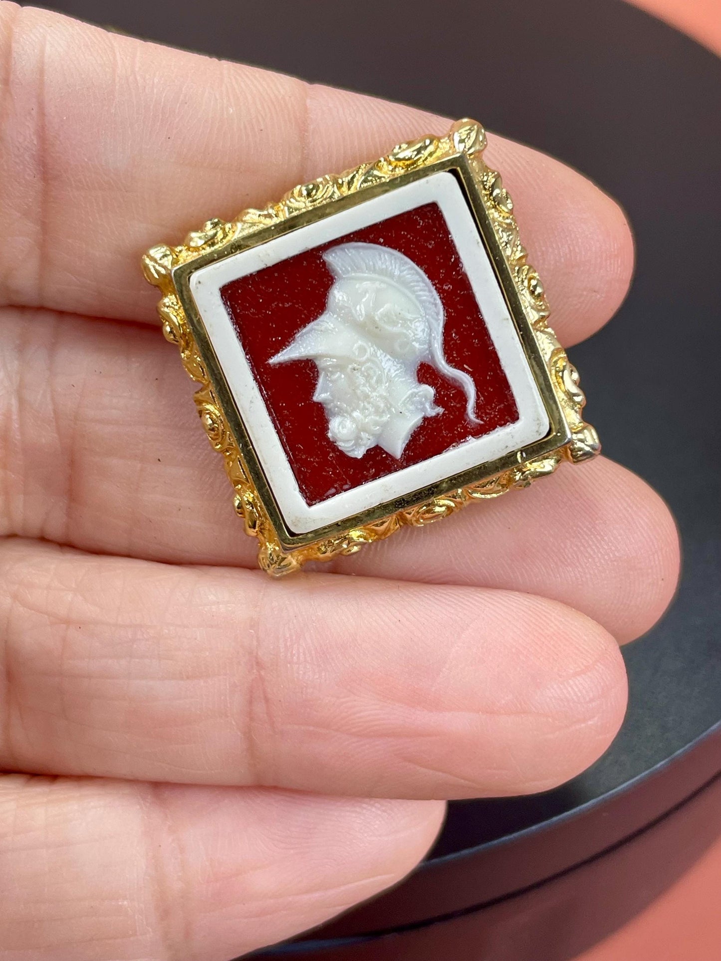 Vintage Goldtone Cameo cufflinks  perfect gift -