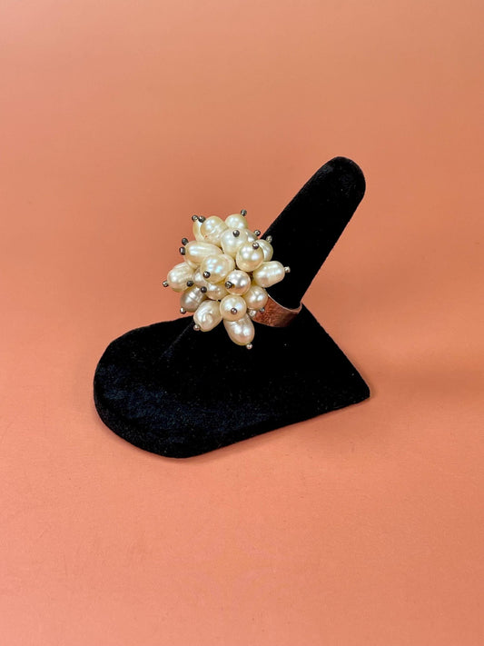 Beautiful sterling silver and Pearl ring   size 5.5  Unique and beautiful  amazing value