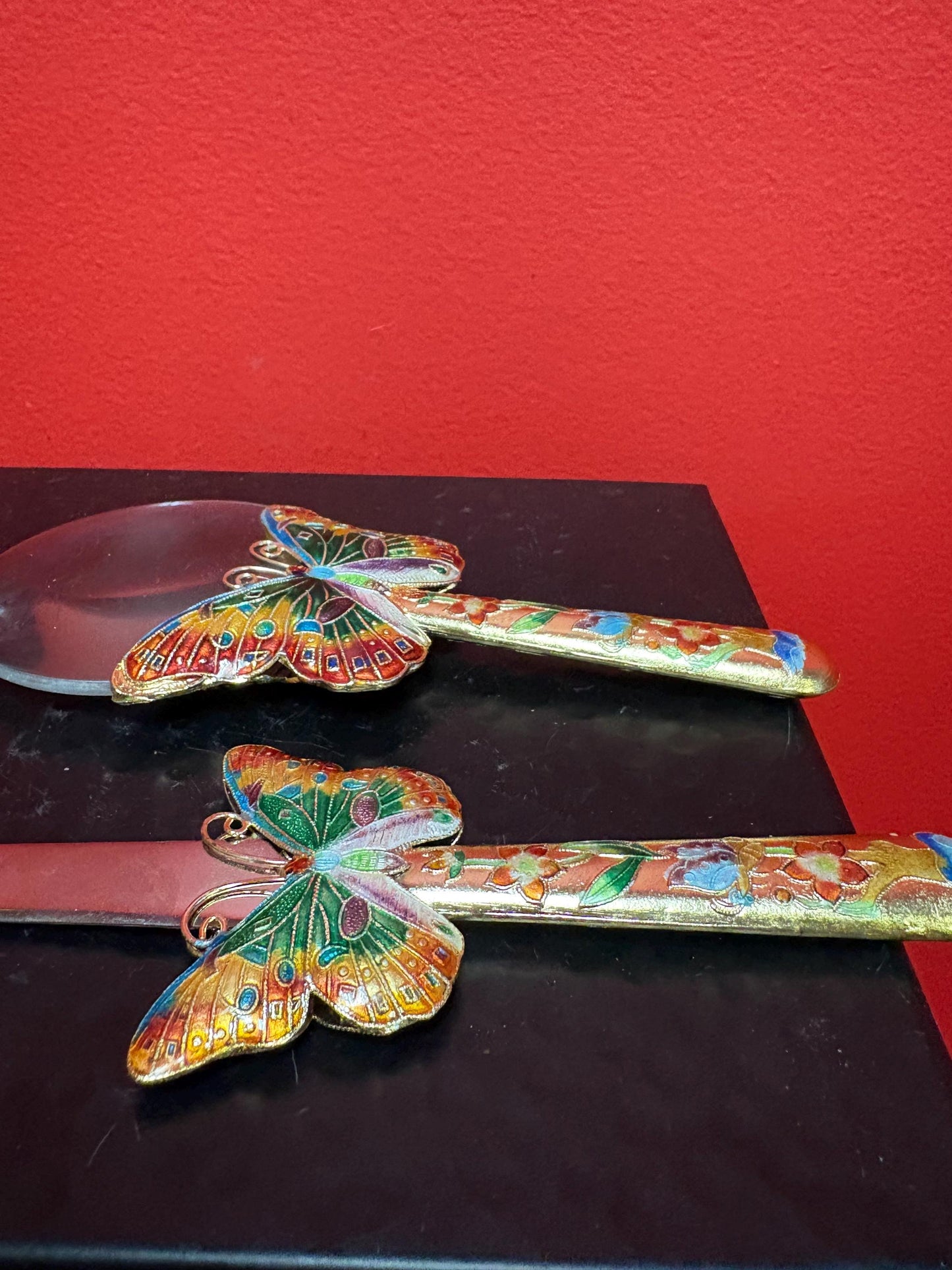 Chinese enamel magnifying glass and letter opener  great gift