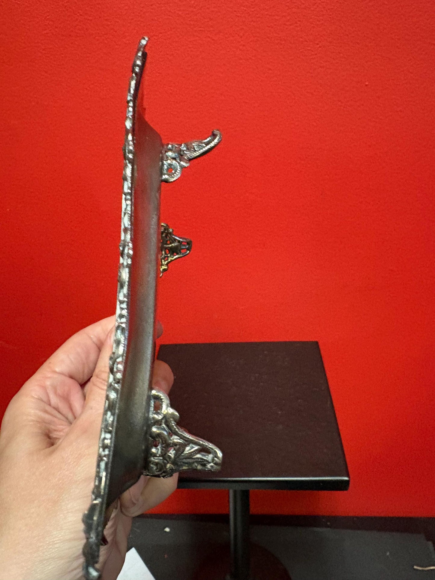 Stunning English Meridian silver plate antique card tray  6 x 6  wonderful condition and ready to gift or use  great value