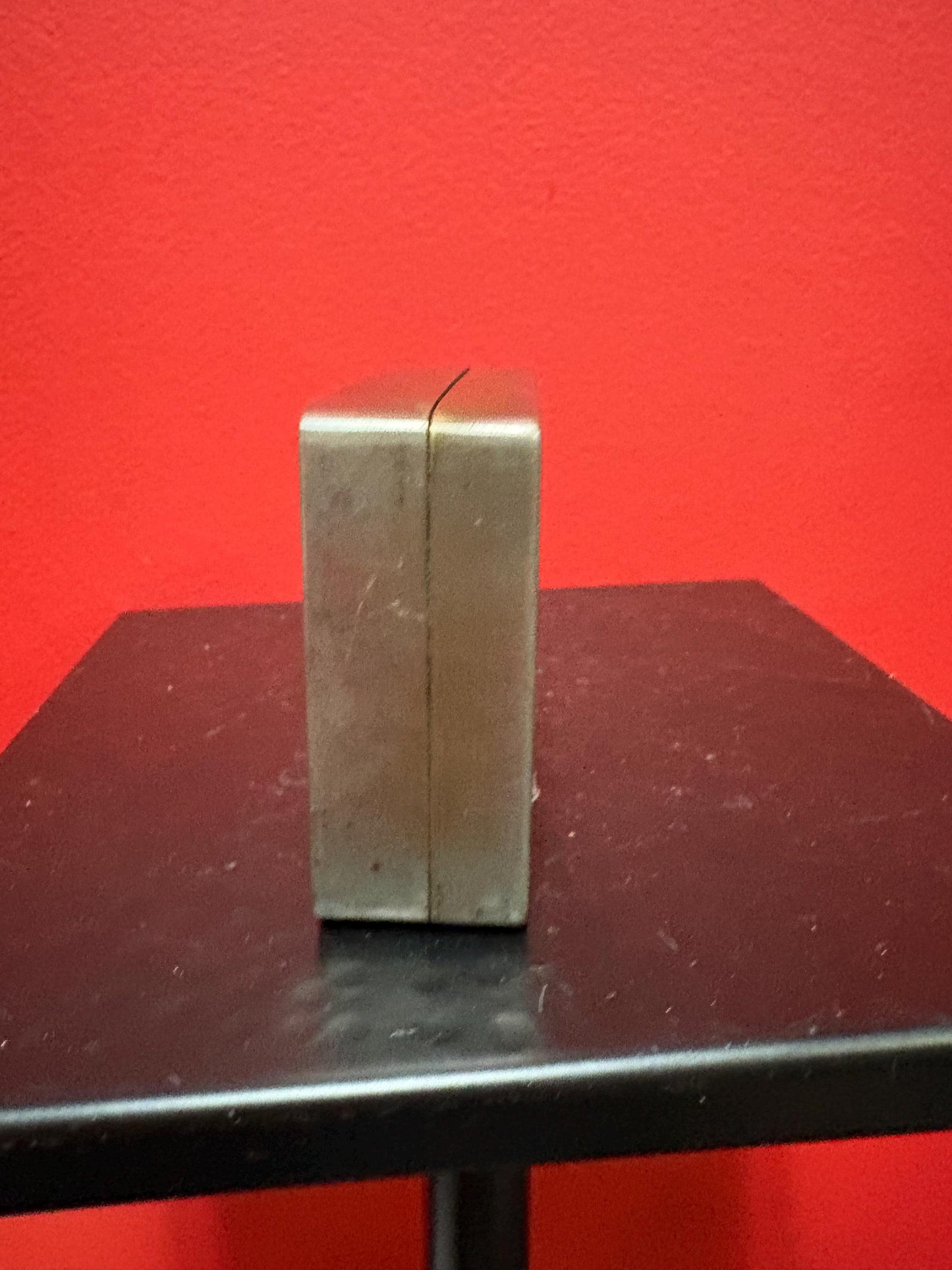 Antique heavy Asian box  4 x 3 x 1 thick  great patina  good value  signed