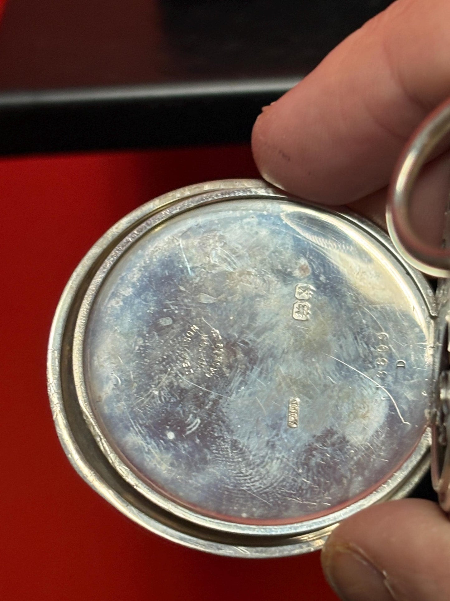 Stunning English sterling silver  Waltham  pocket watch  hallmarked and 3 inches long -  in perfect  condition and working well  wow - B