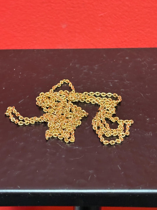 Super long approximately 60 inch gold chain  not tested  29 grams - B