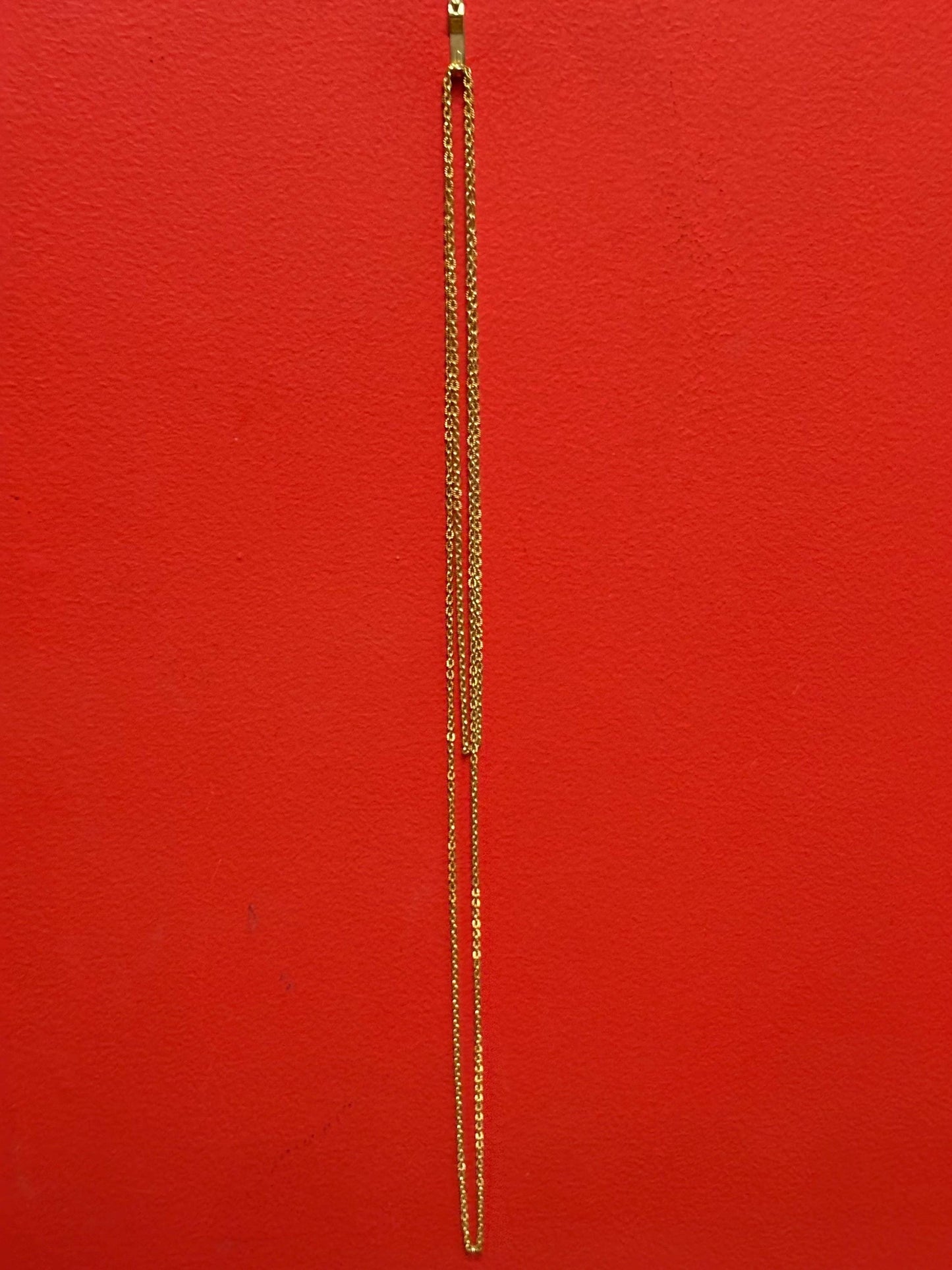 Super long approximately 60 inch gold chain  not tested  29 grams - B