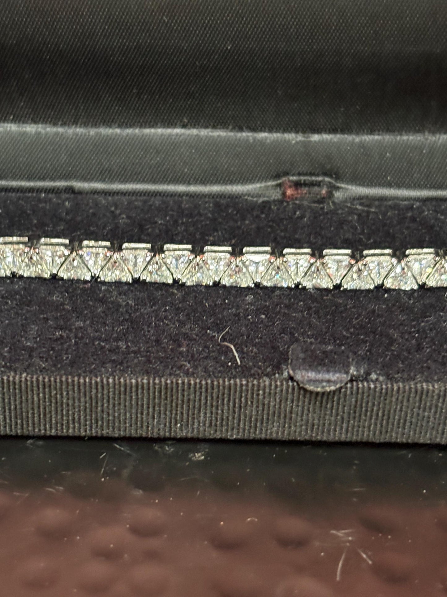 Beautiful 8 inch long faux diamond and sterling silver bracelet  B