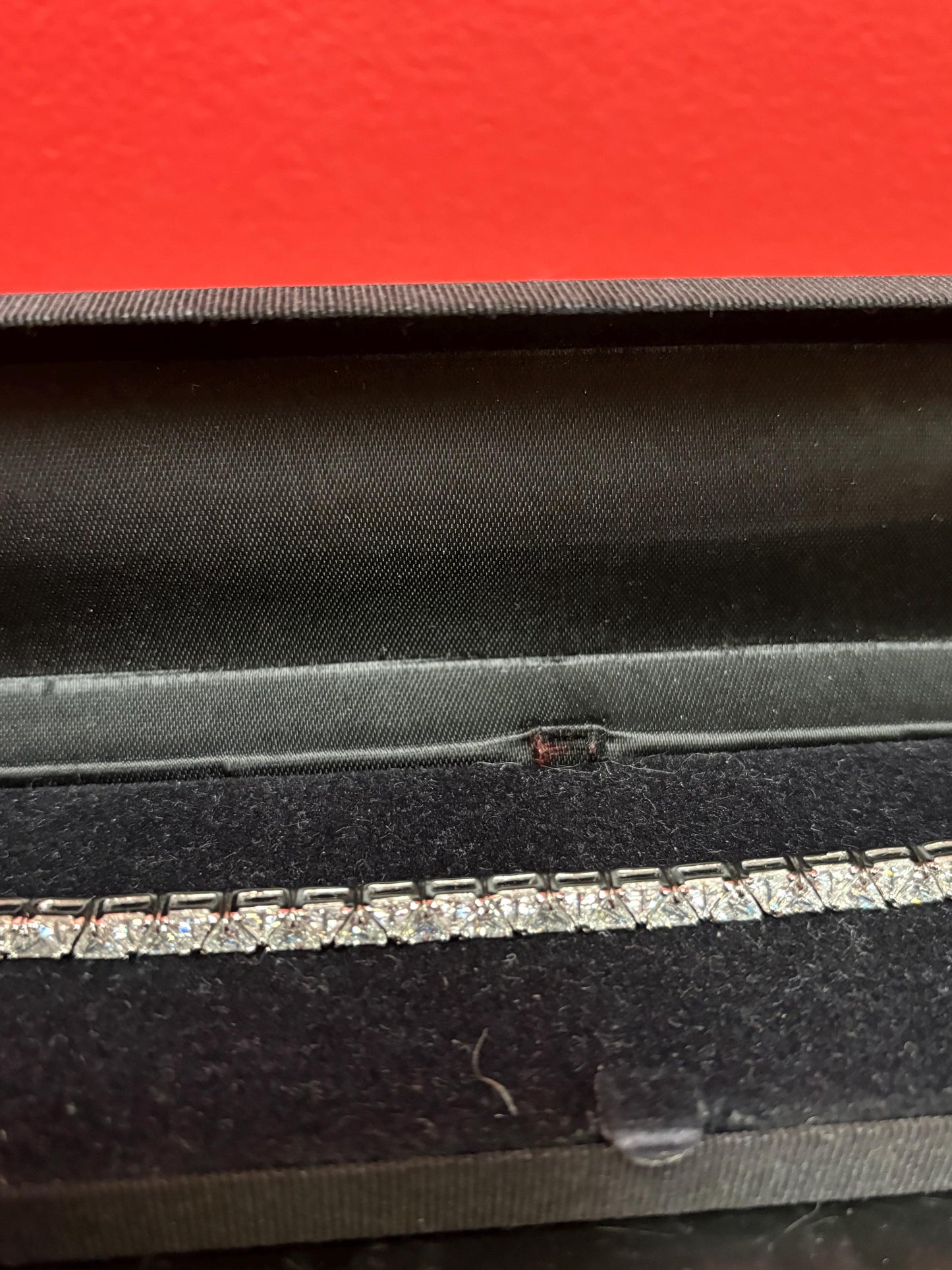 Beautiful 8 inch long faux diamond and sterling silver bracelet  B