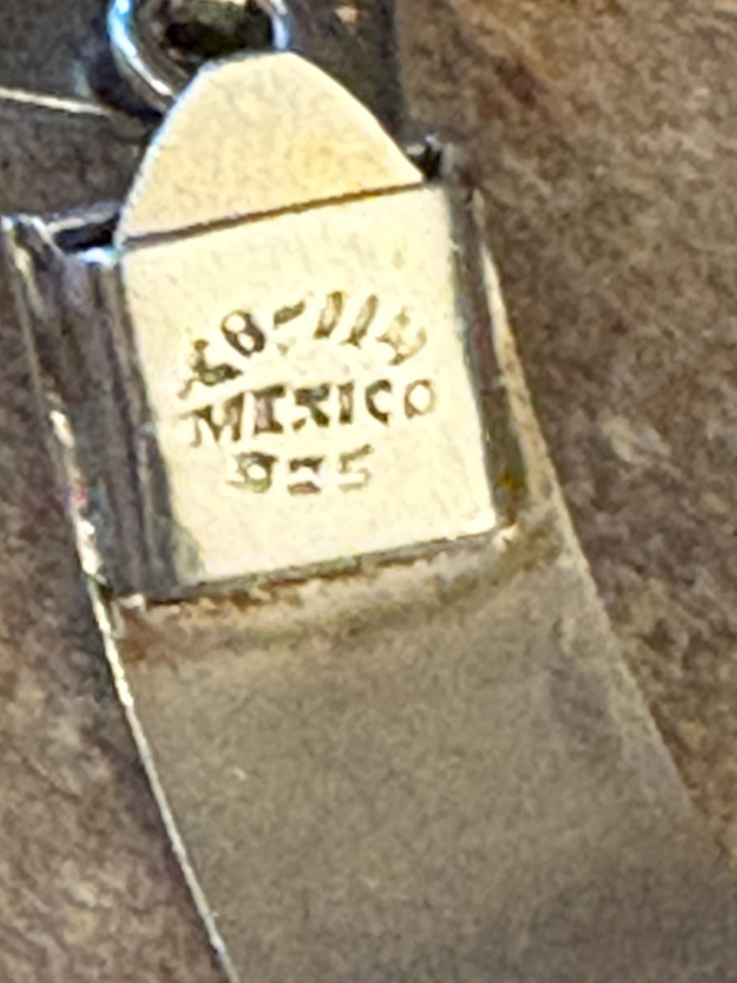 16 inch long Mexican sterling  and abalone necklace  heavy and high quality  great value - B