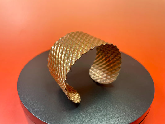 Beautiful 2.25 inch wide vintage copper hammered bracelet Cuff- fits various size wrists