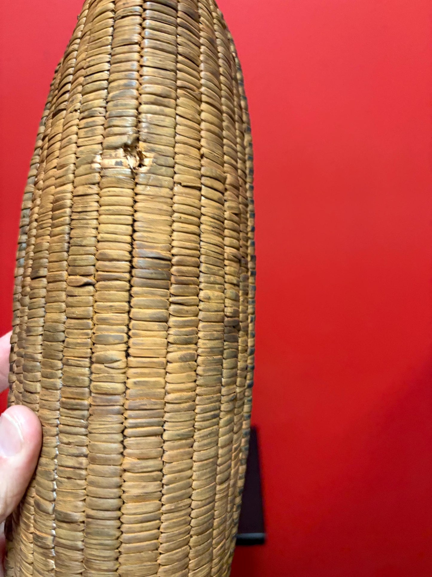 Beautiful indigenous first nations coast Salish weave basket canoe   18 inches long  Canadian historical piece
