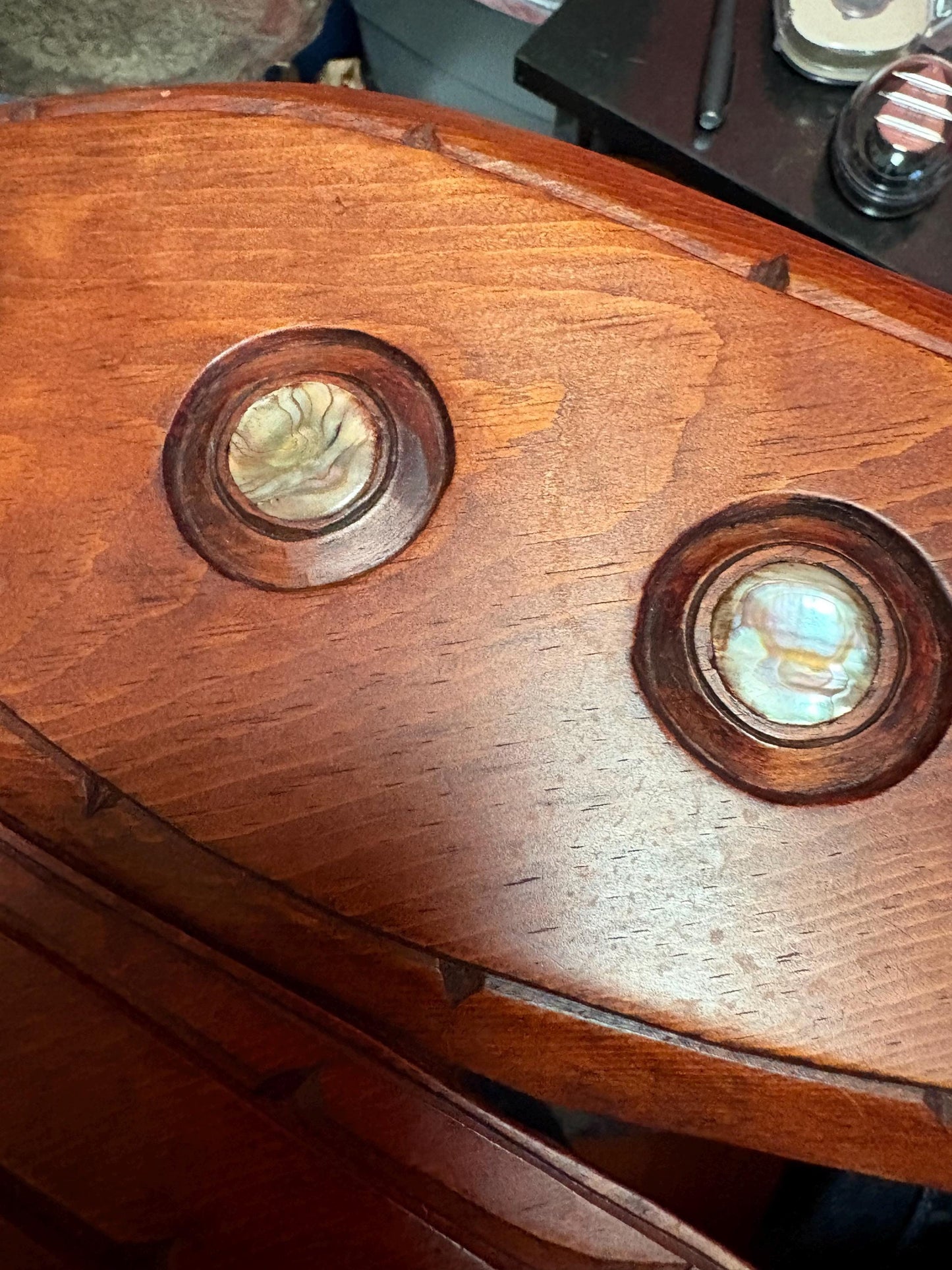 Beautiful indigenous first nation pacific north West Coast Sampson Robertson 20 x 9 inch plaque  heron and seal with abalone  wow