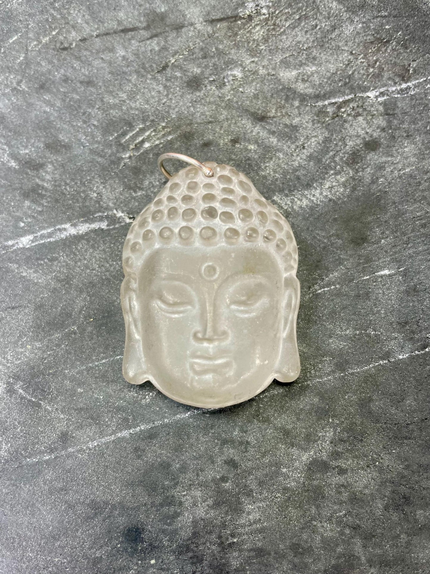 Fabulous Quartz Crystal Buddha Pendant  approximately 2 inches