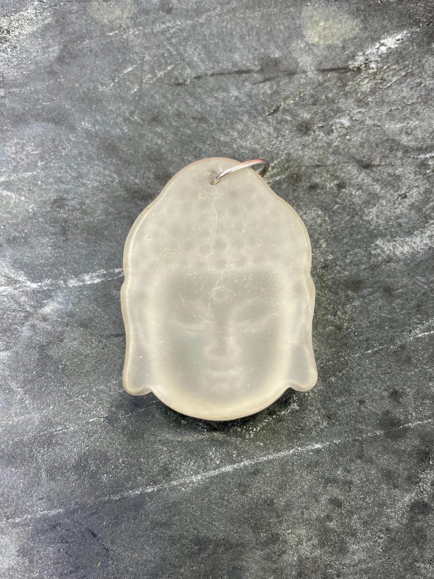 Fabulous Quartz Crystal Buddha Pendant  approximately 2 inches