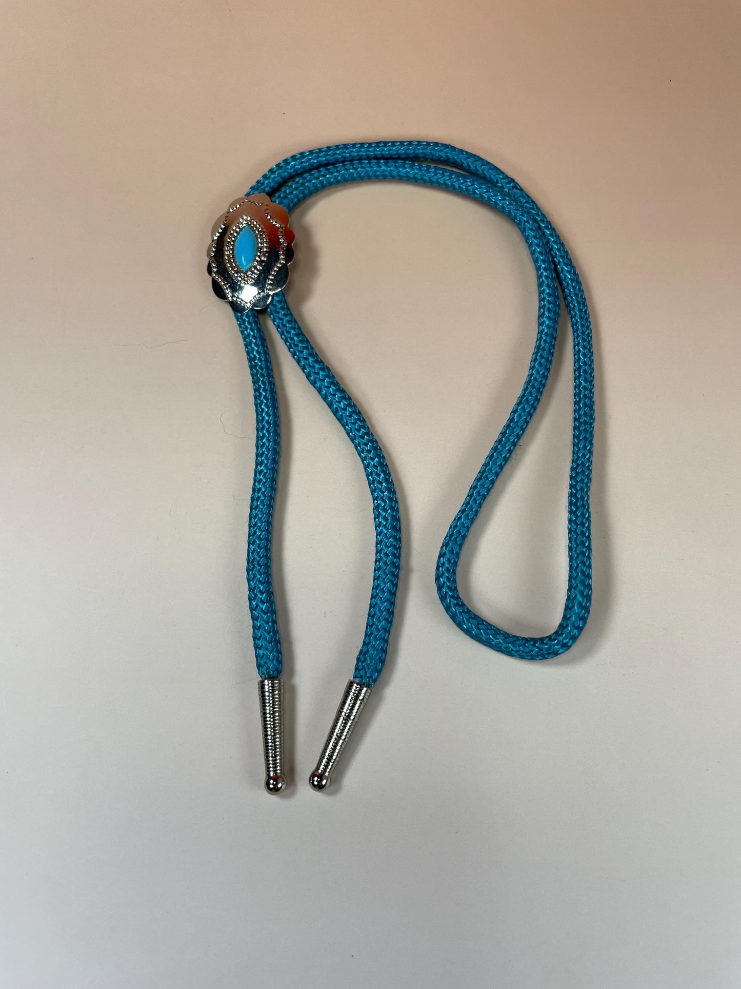 33 inch Bolo Tie with Untested Silver and Turquoise coloured stone