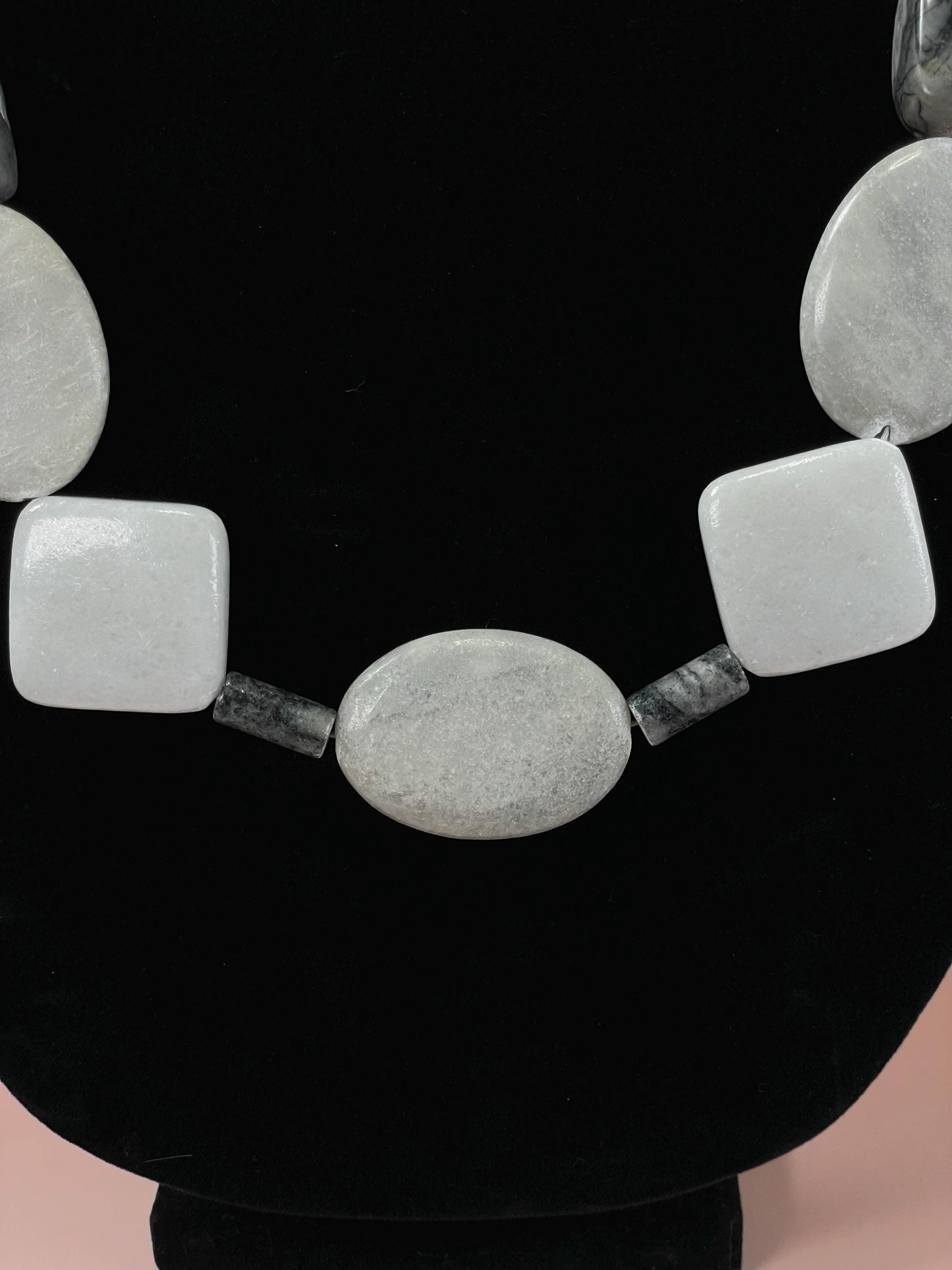Chunky Heavy Stone Bead Necklace