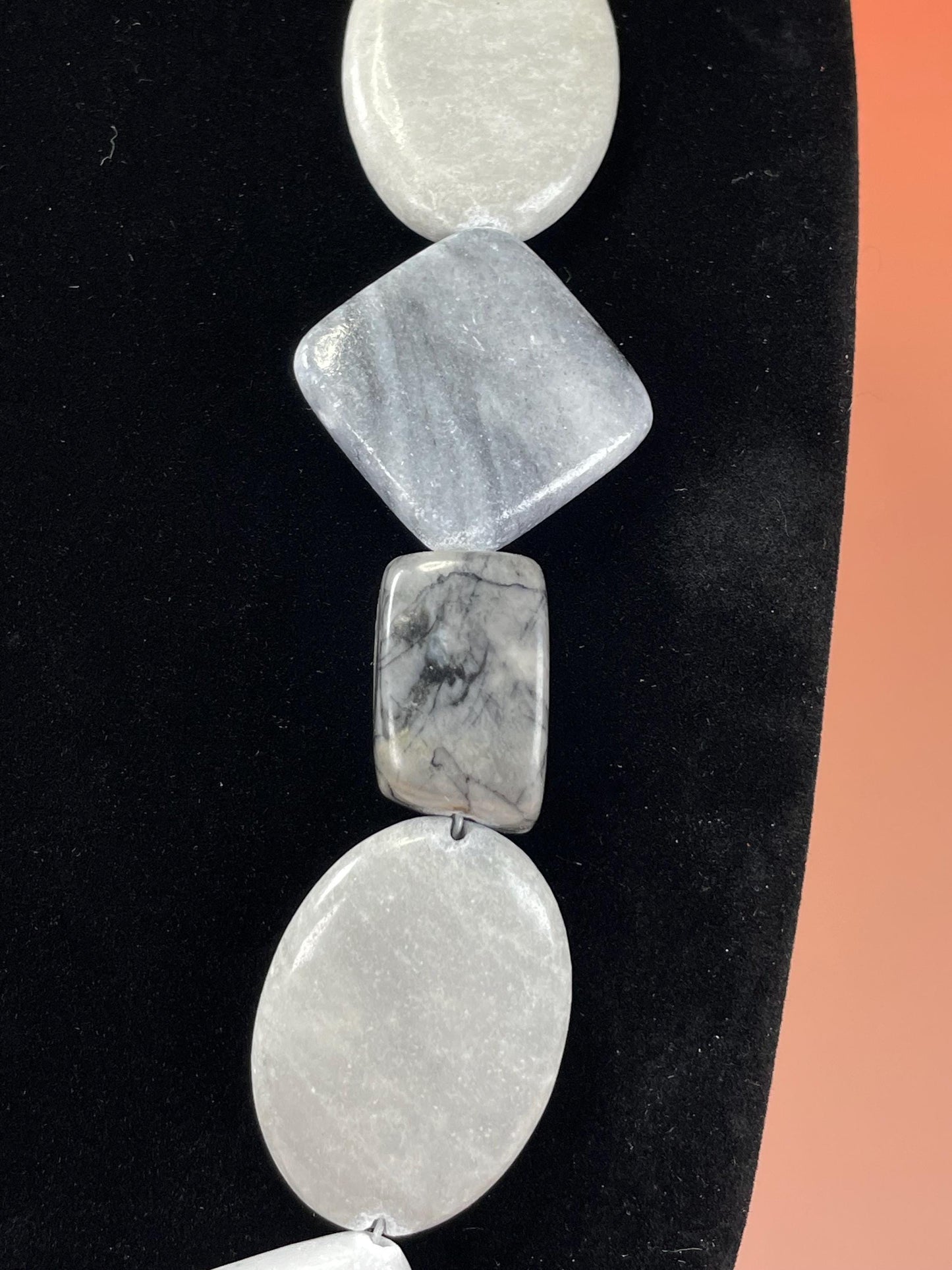 Chunky Heavy Stone Bead Necklace