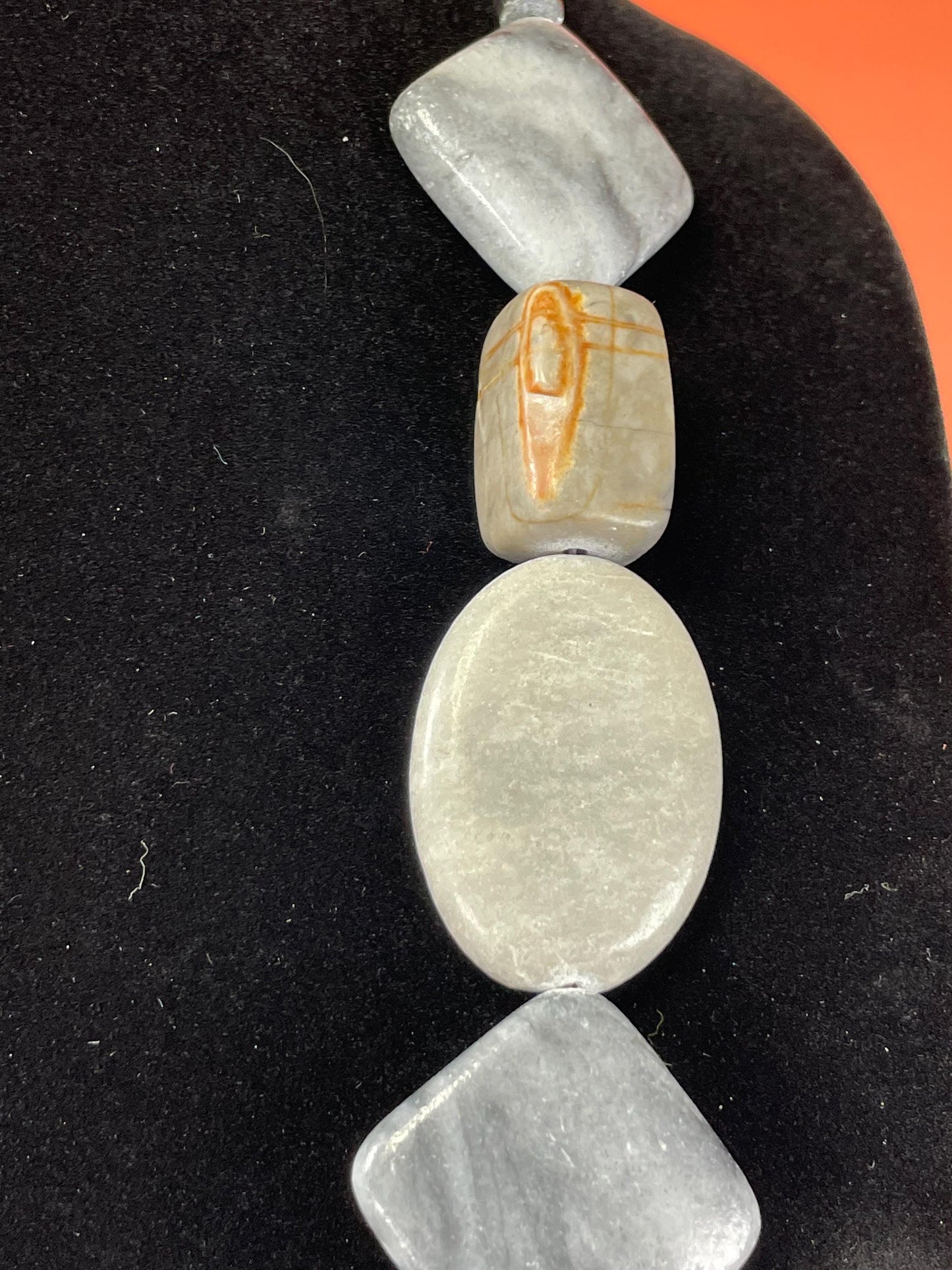 Chunky Heavy Stone Bead Necklace