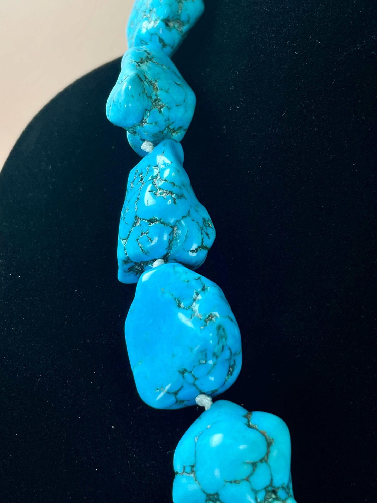 Chunky Real Turquoise Necklace Approximately 20.5 inches