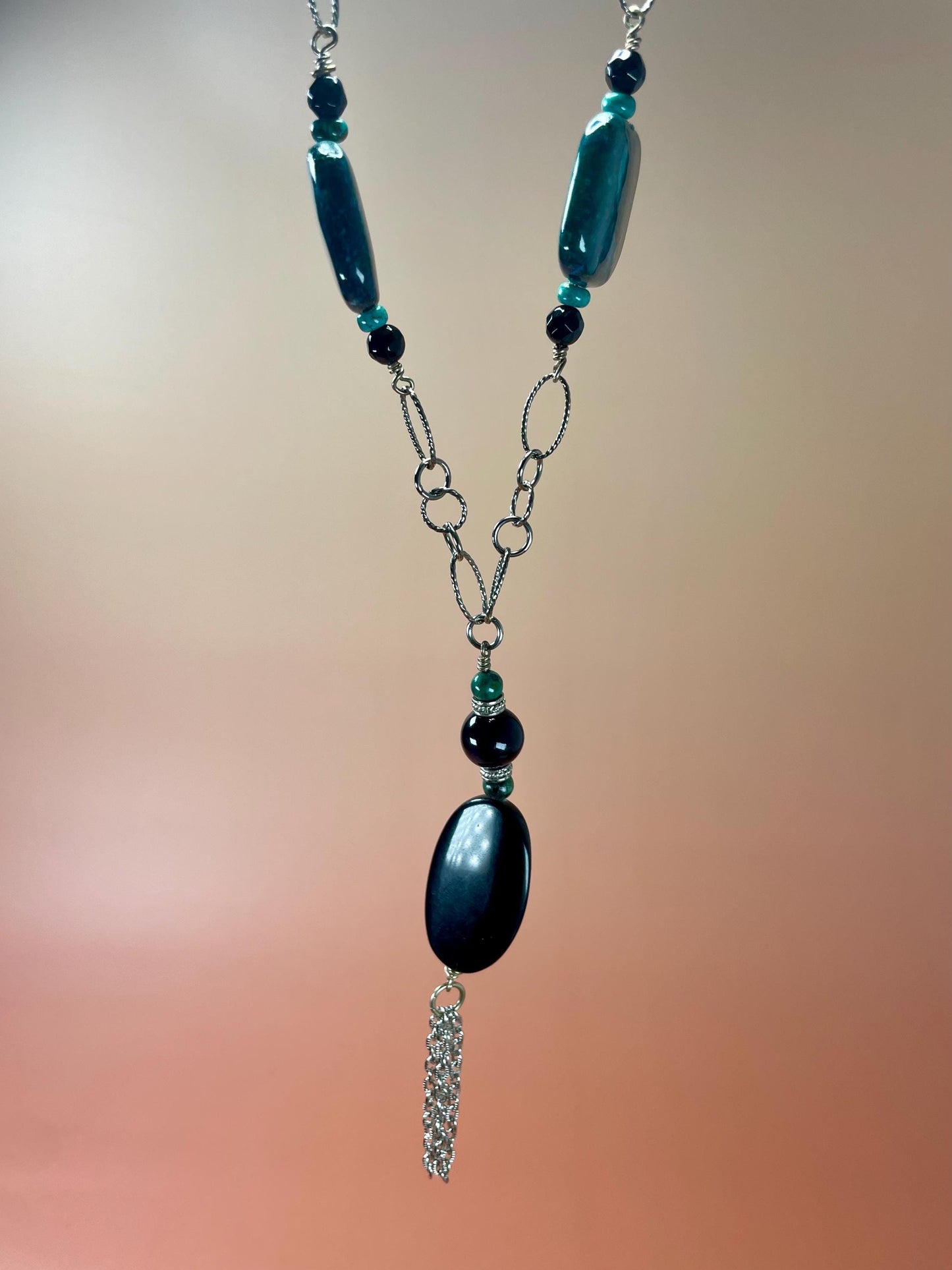 Stone Bead and Metal necklace