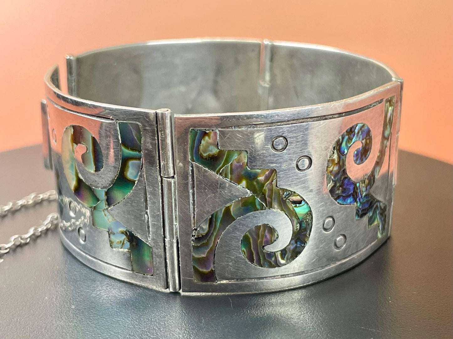 Stunning Abalone and Mexican Sterling silver bracelet