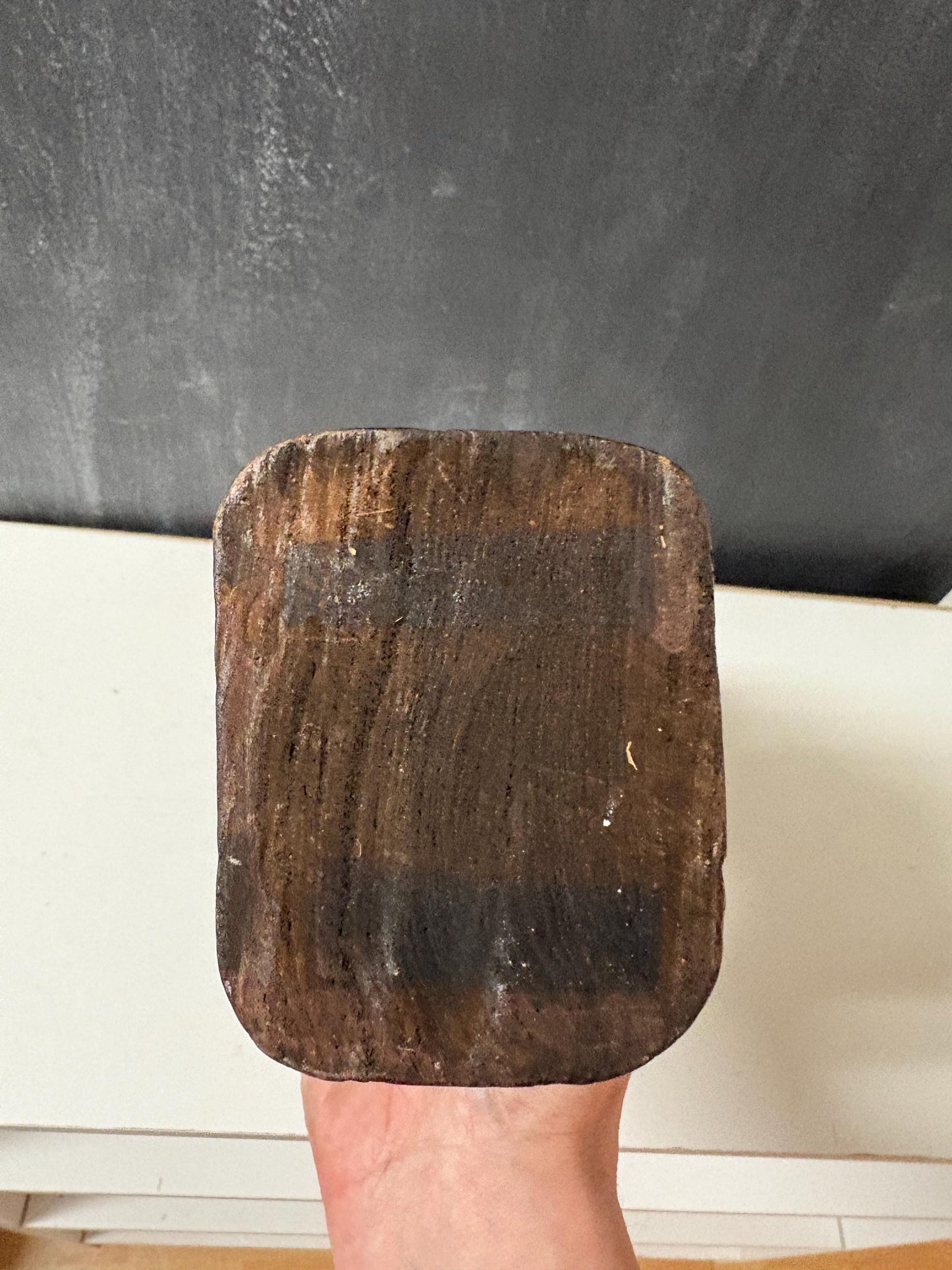 Fabulous African baoule monkey man statue - older piece and slight crack in arm - 12 inches high  African historical figure